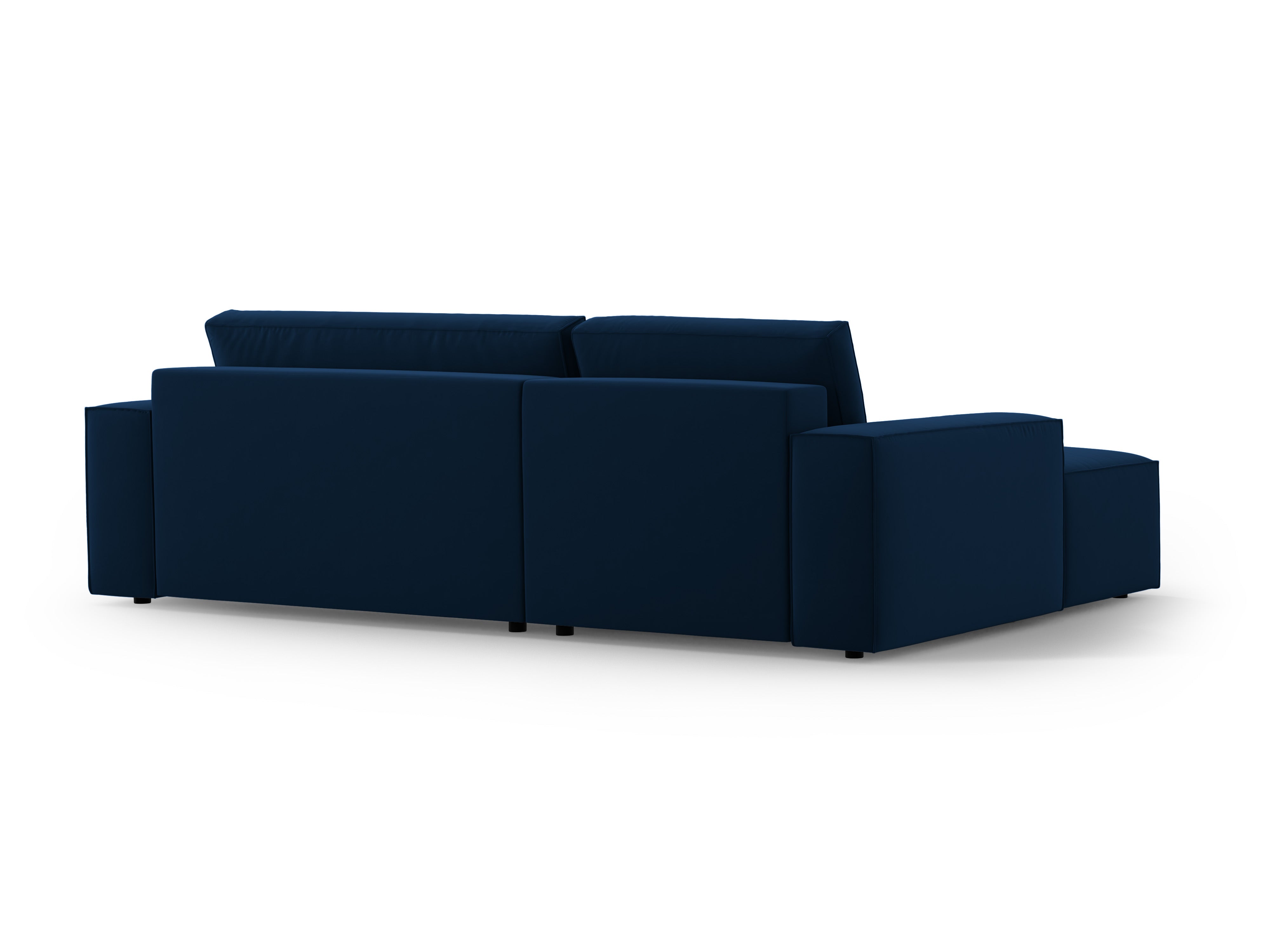Samt-Ecksofa links mit Schlaffunktion JODIE königsblau