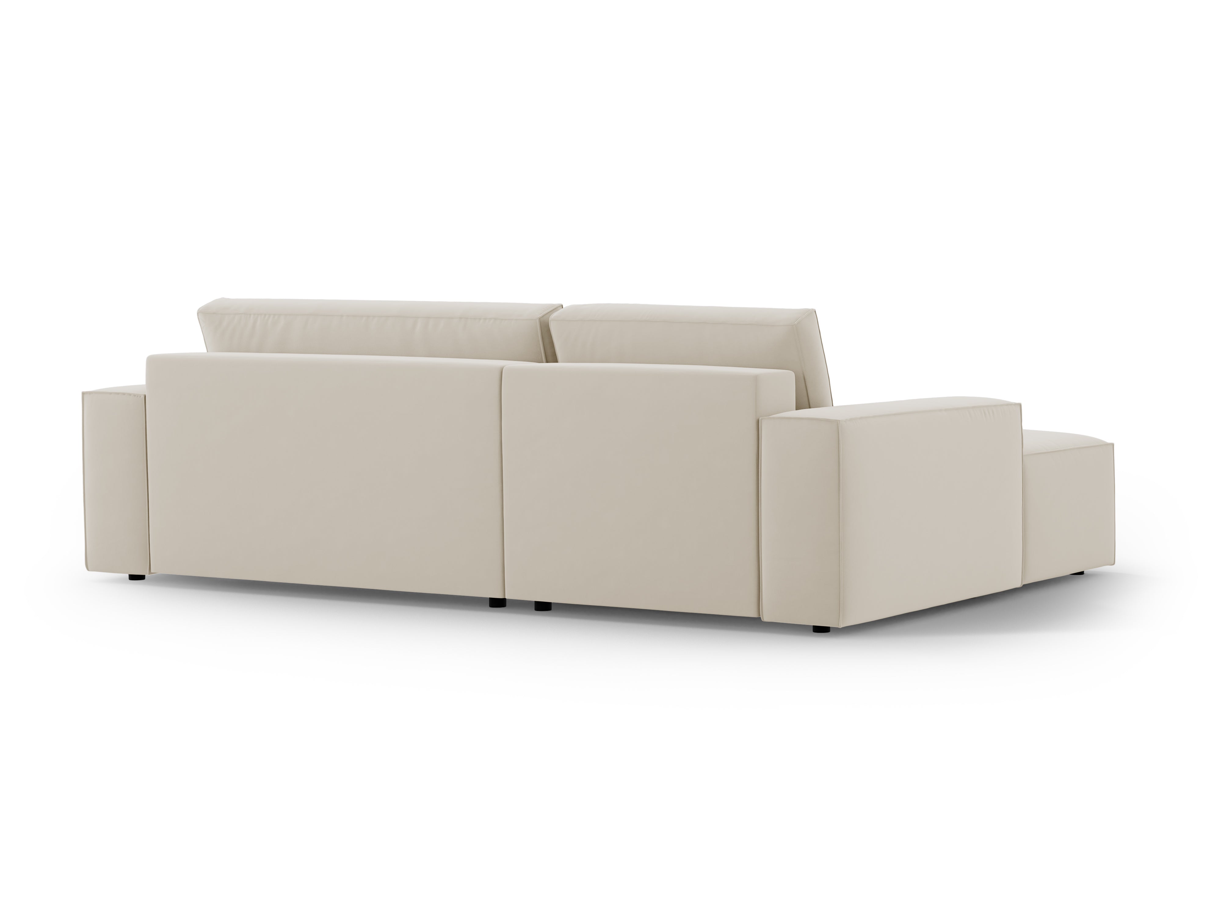 Samt-Ecksofa links mit Schlaffunktion JODIE dunkelbeige