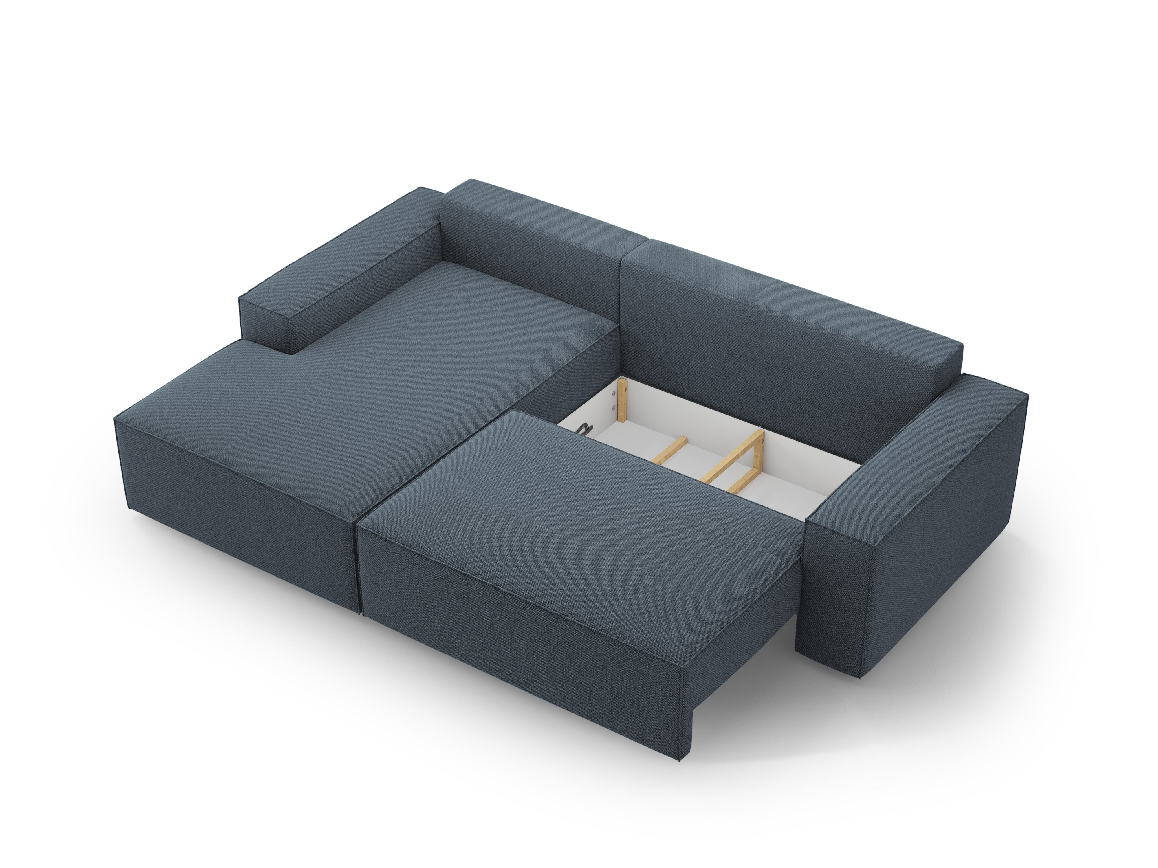 Left-sided corner sofa bed JODIE blue