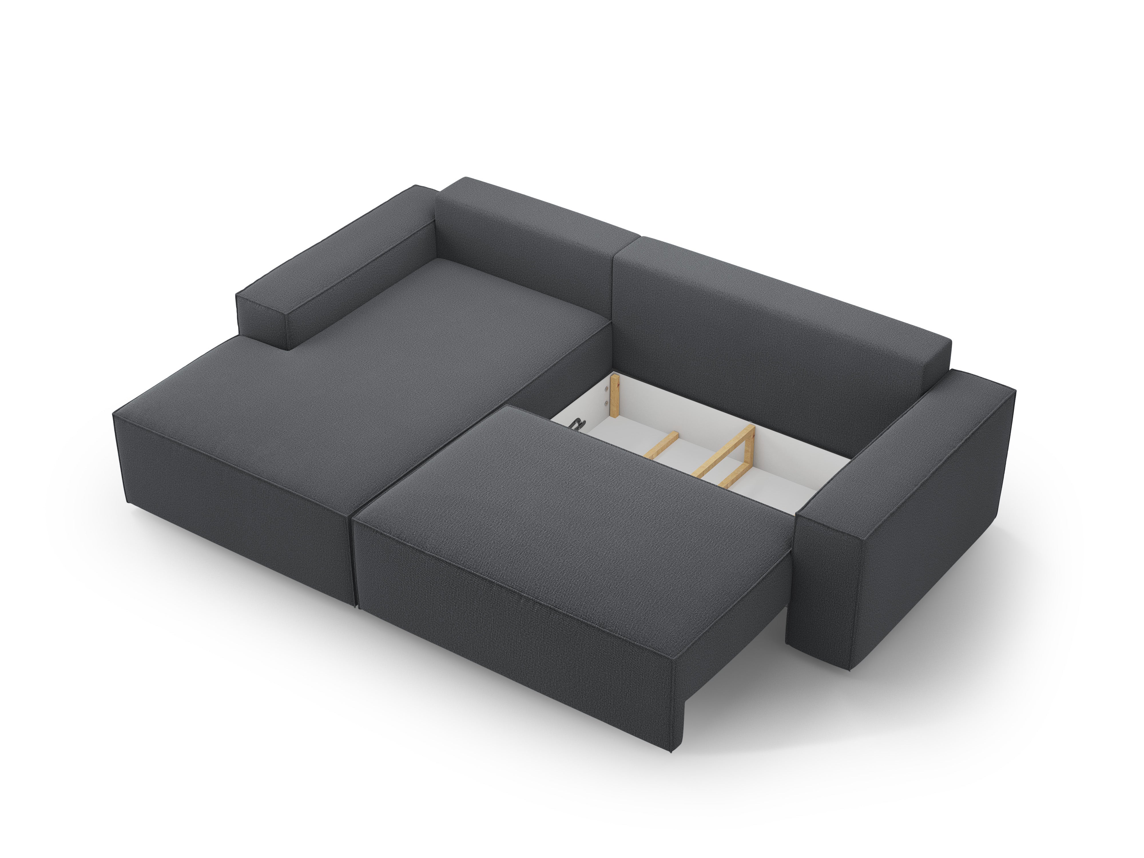 Left-facing corner sofa bed JODIE dark gray