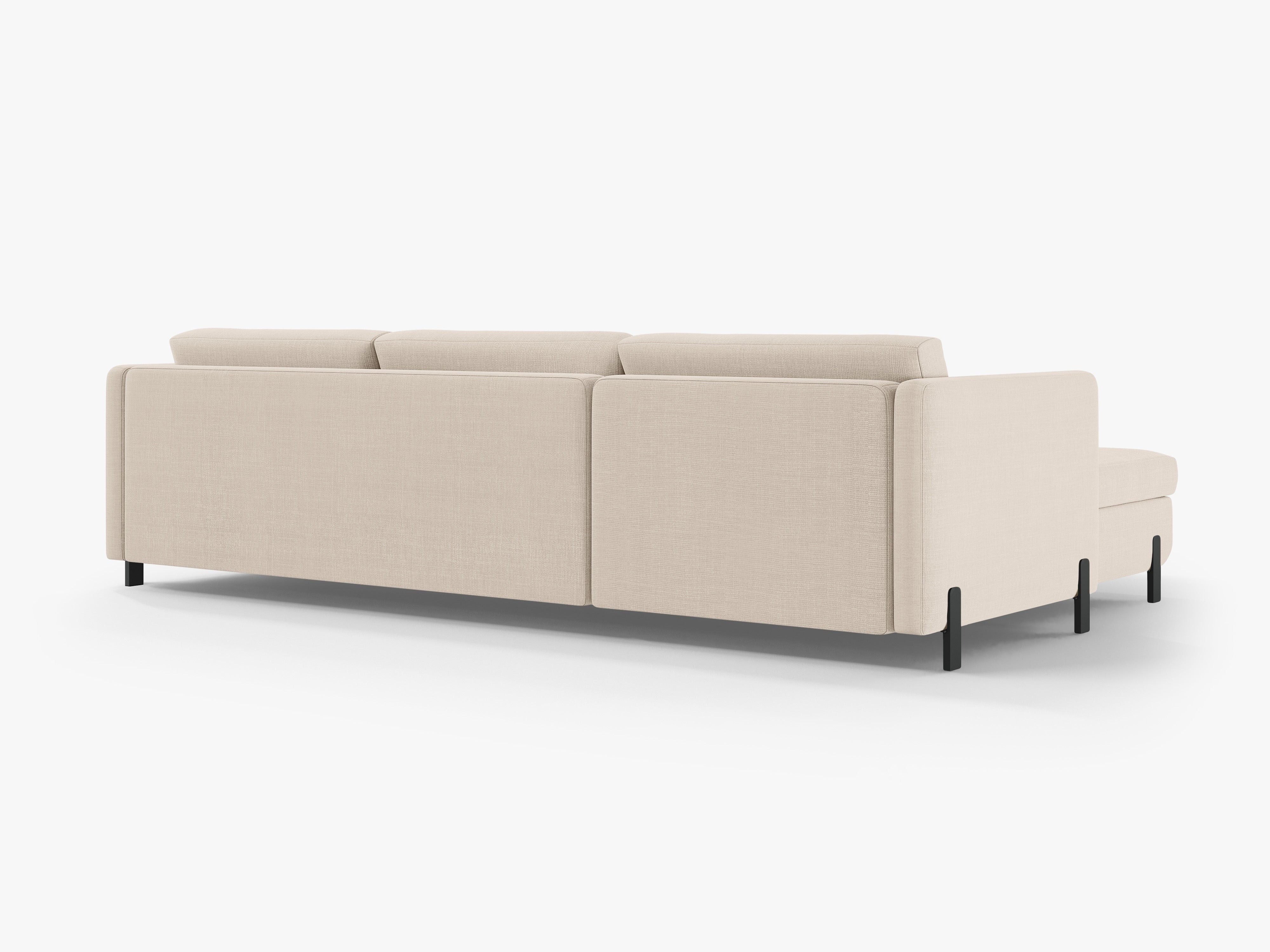 Left-sided corner sofa for 4 people with sleeping function GLORIA beige chenille