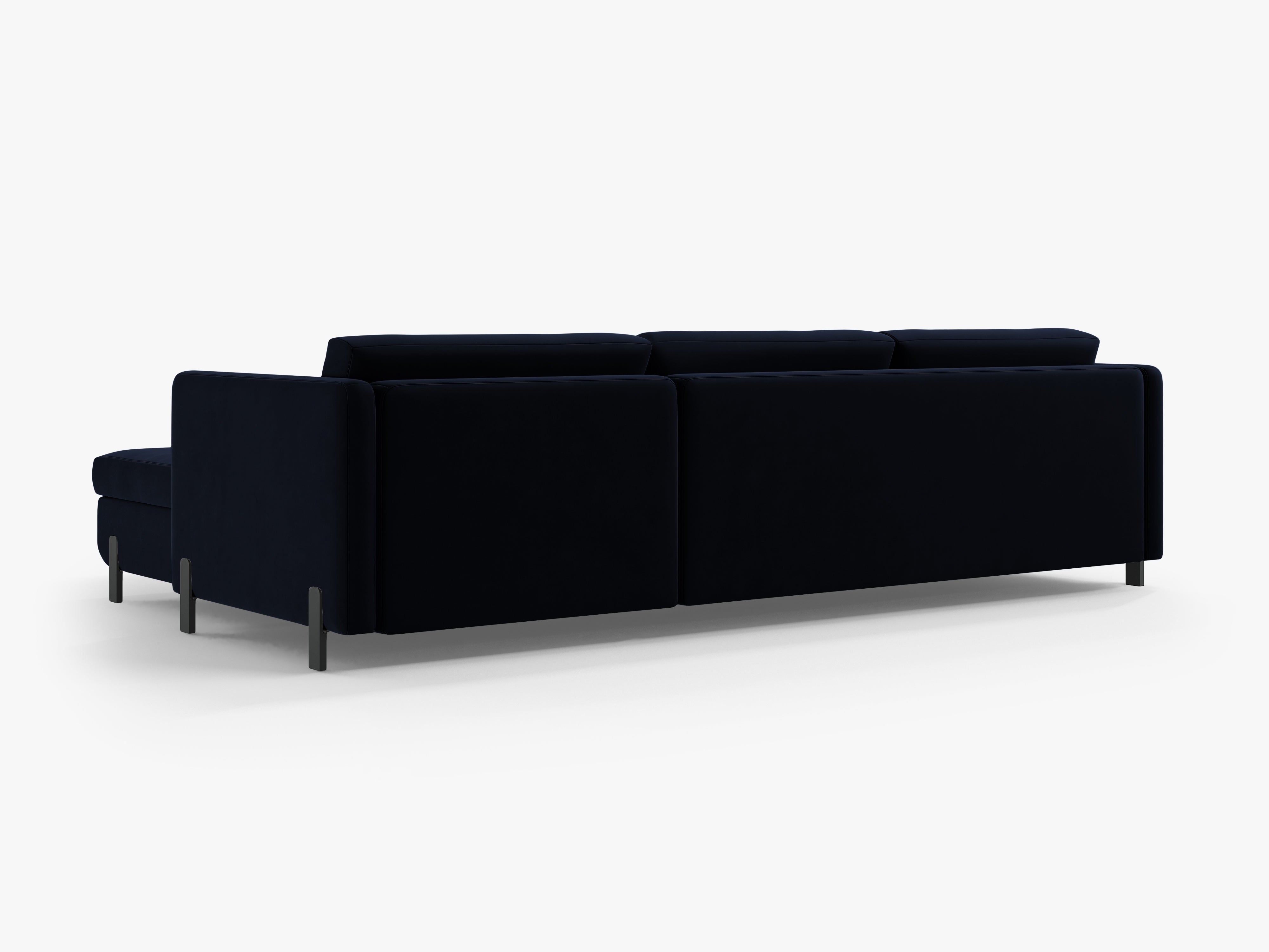 Left-facing velvet corner sofa for 4 people with sleeping function GLORIA royal blue