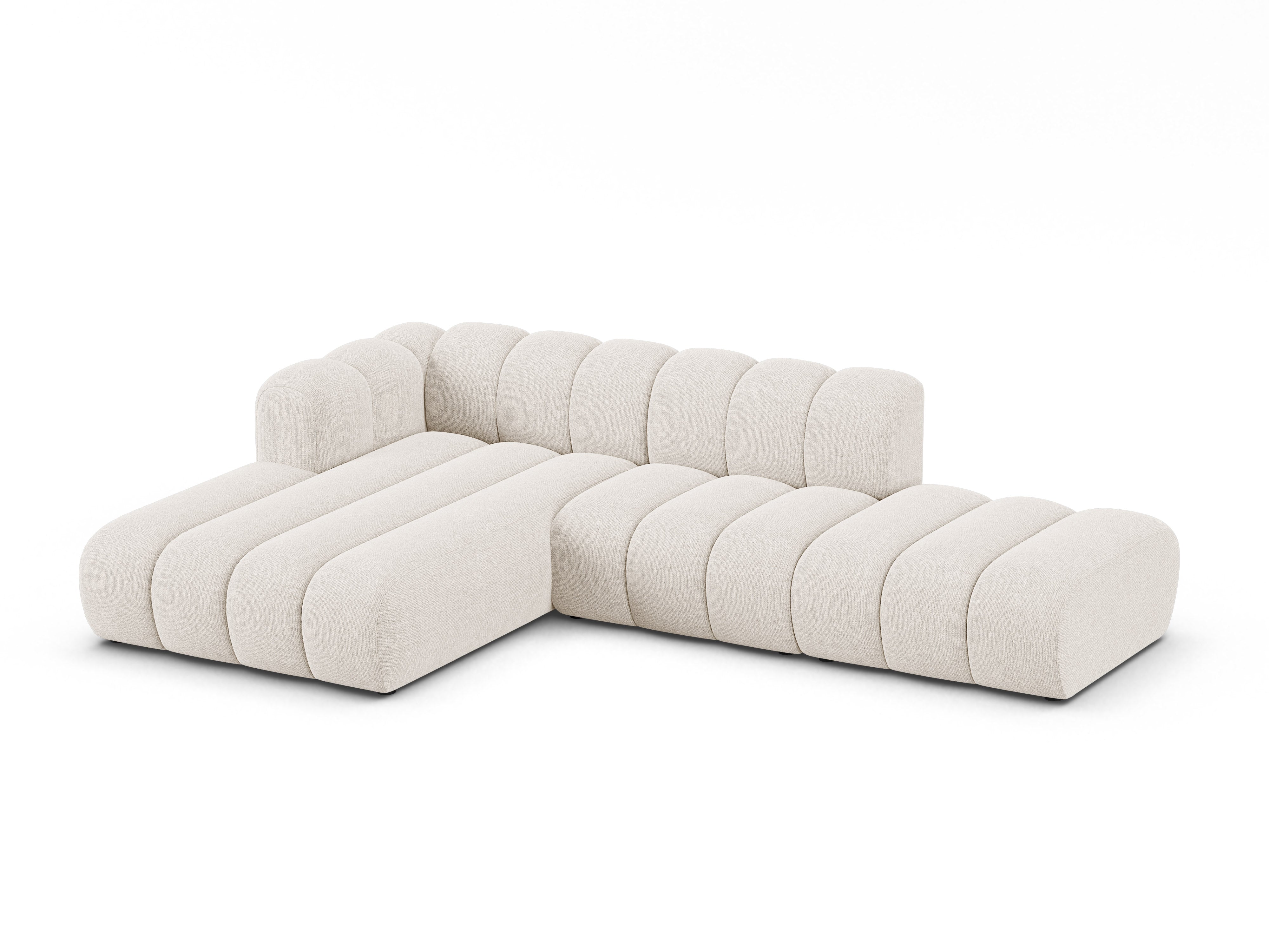 Narożnik 5-osobowy lewostronny LUPINE jasny beżowy szenil – sofa narożna