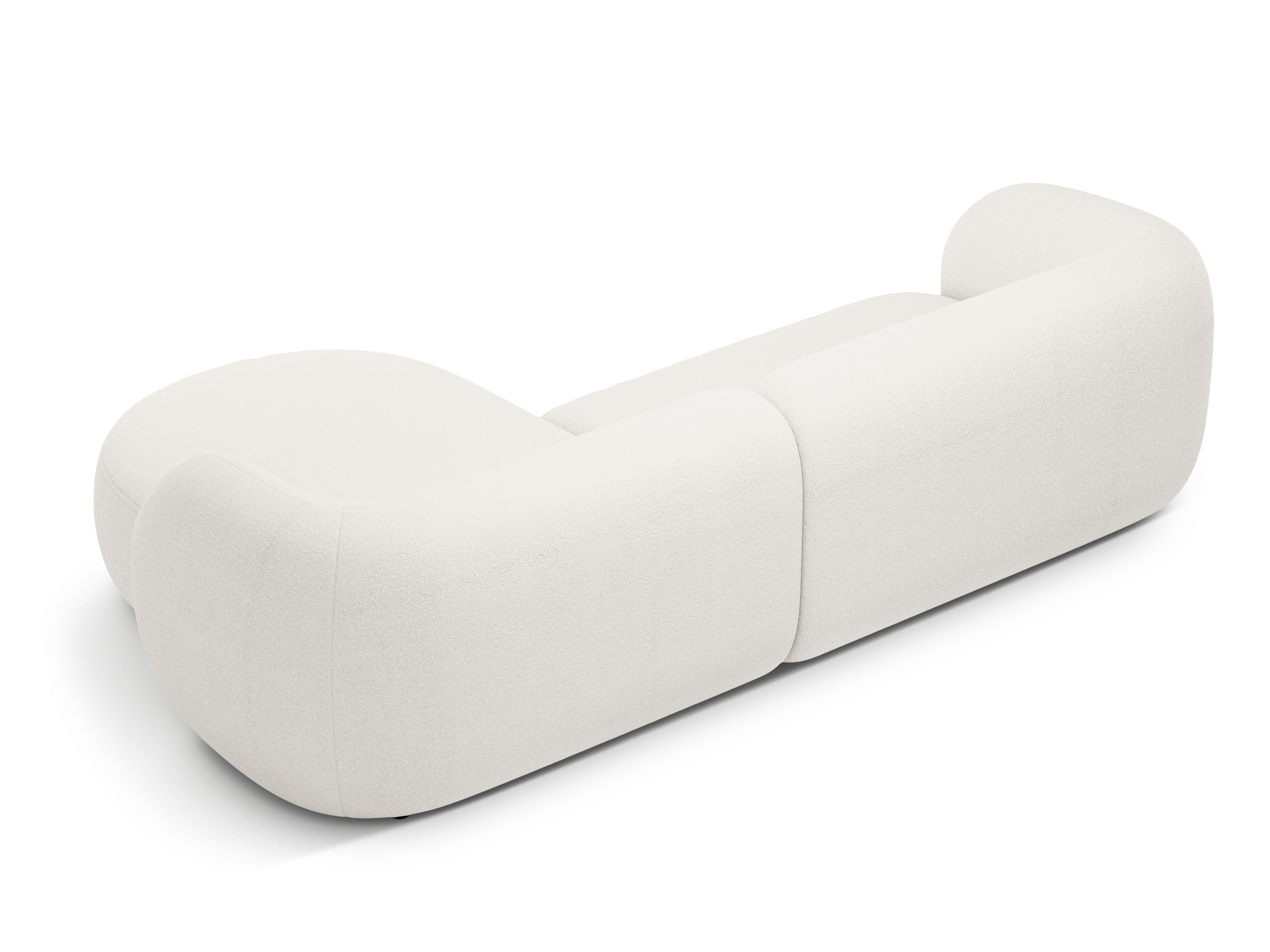 Rechthoekige 3-zits hoekbank KATE in witte boucle