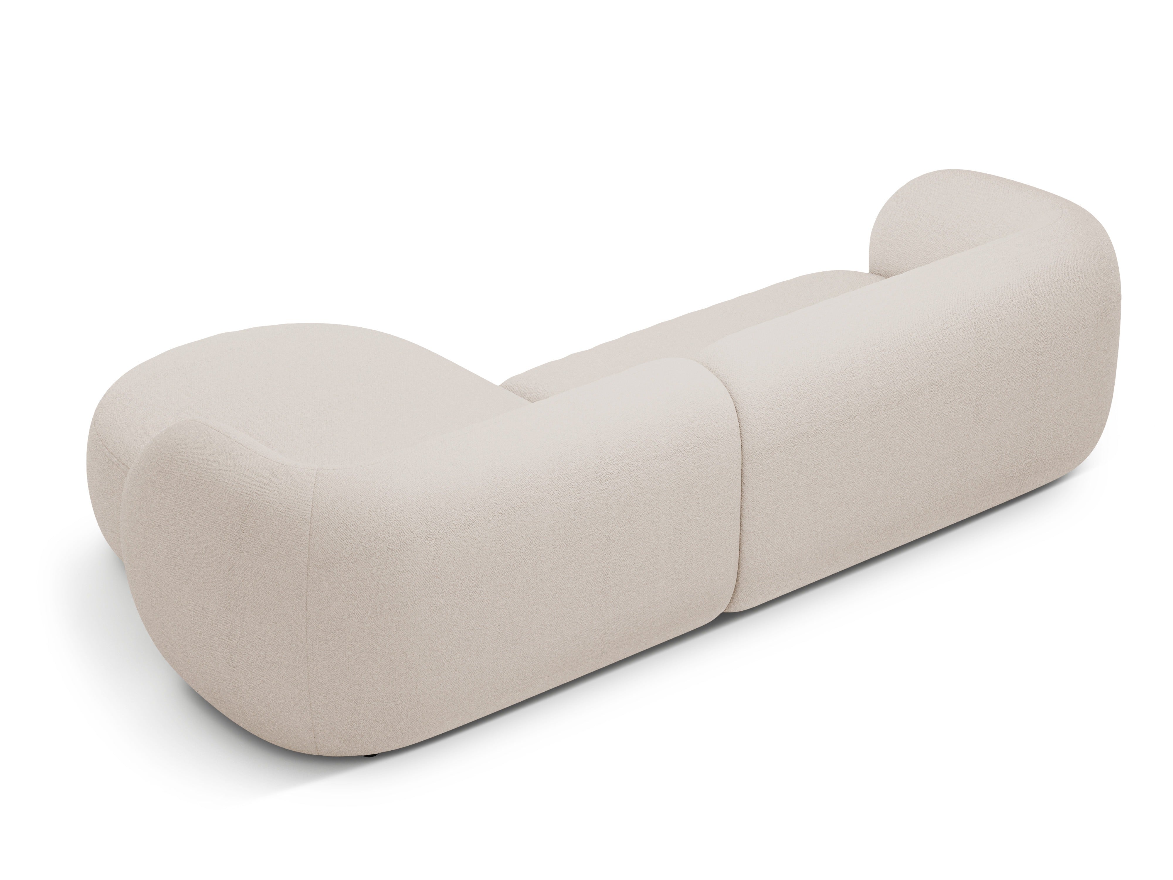 Rechthoekige 3-zits hoekbank KATE beige boucle