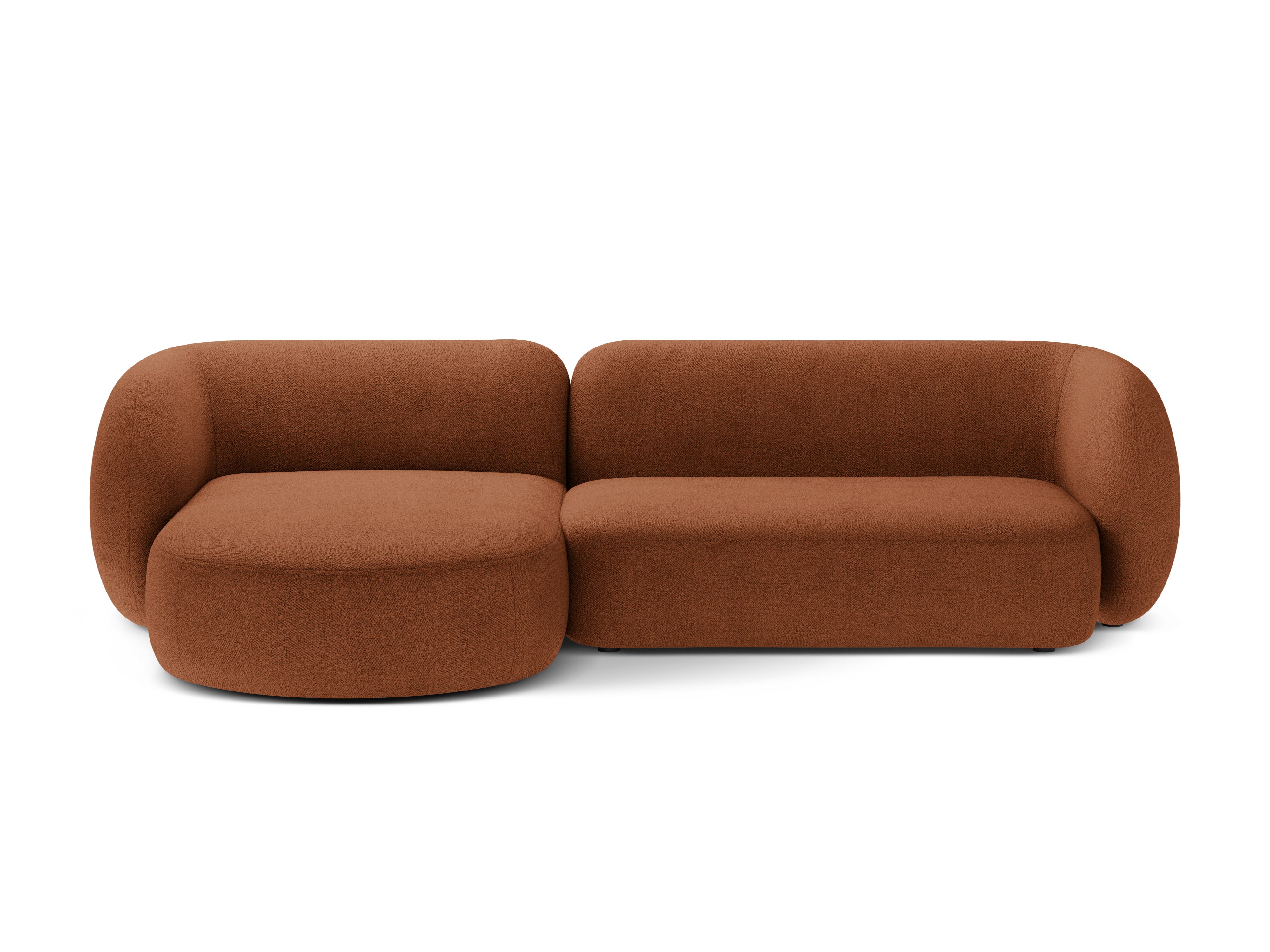 Links hoekbank 3-zits KATE terracotta boucle