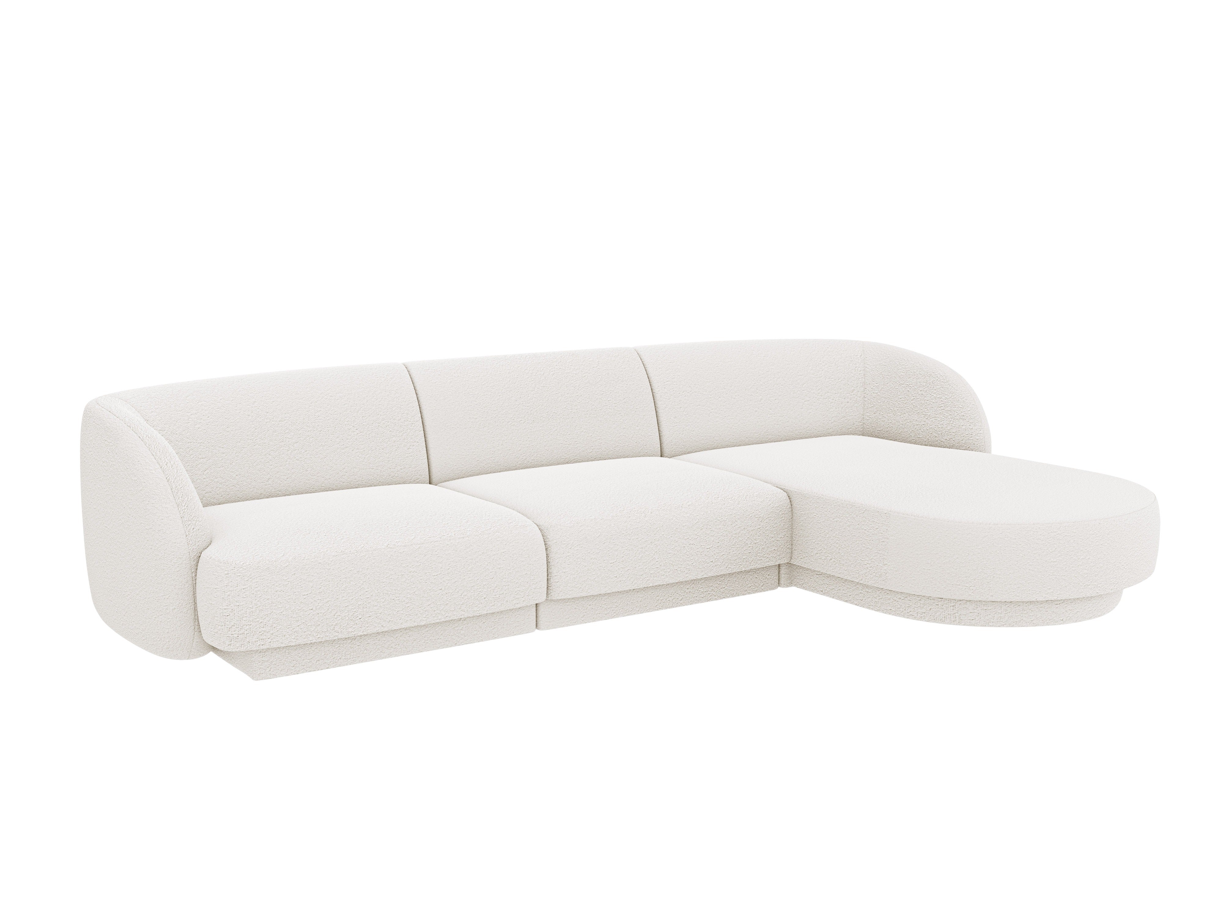 4-seater right-facing corner sofa MILEY white boucle
