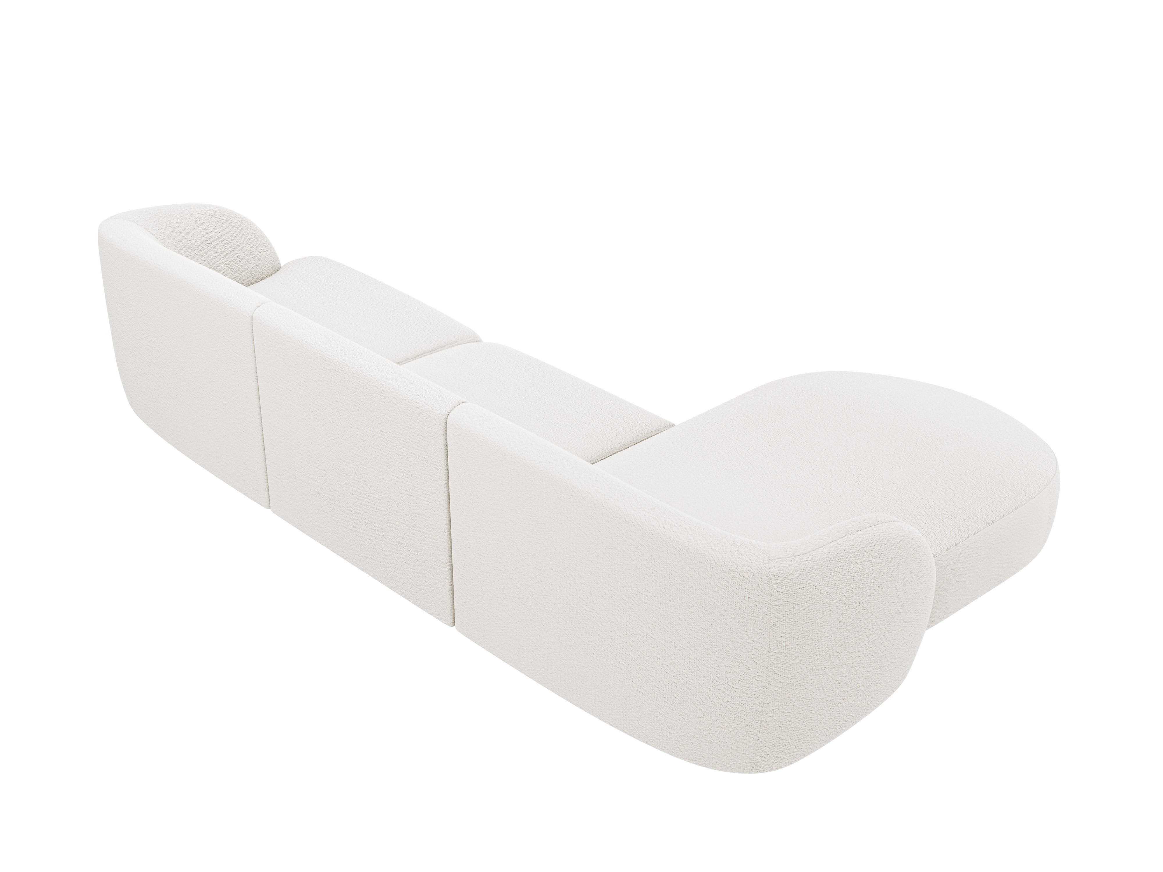 Witte boucle 4-persoons linkerhoekbank MILEY