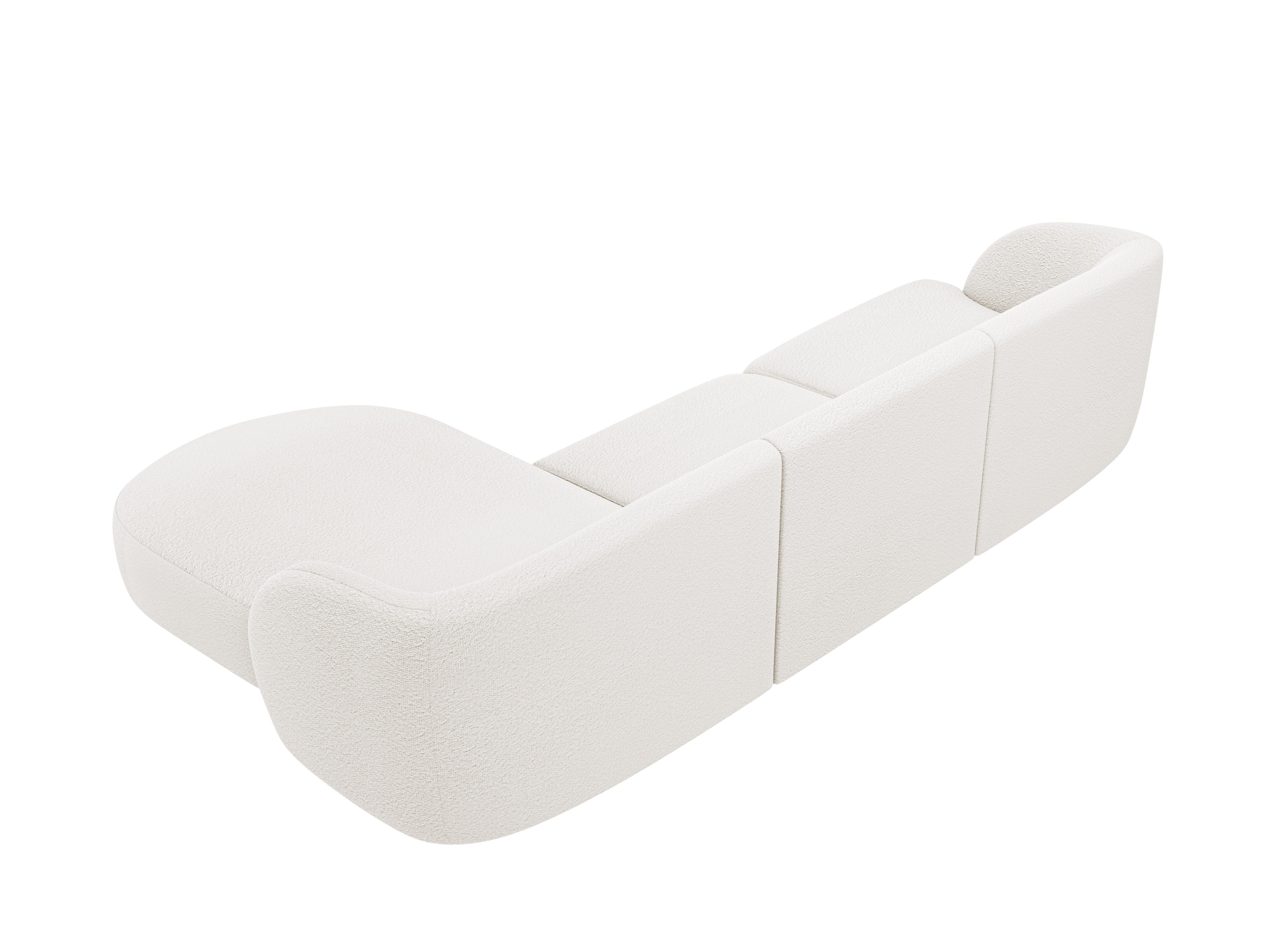 4-seater right-facing corner sofa MILEY white boucle