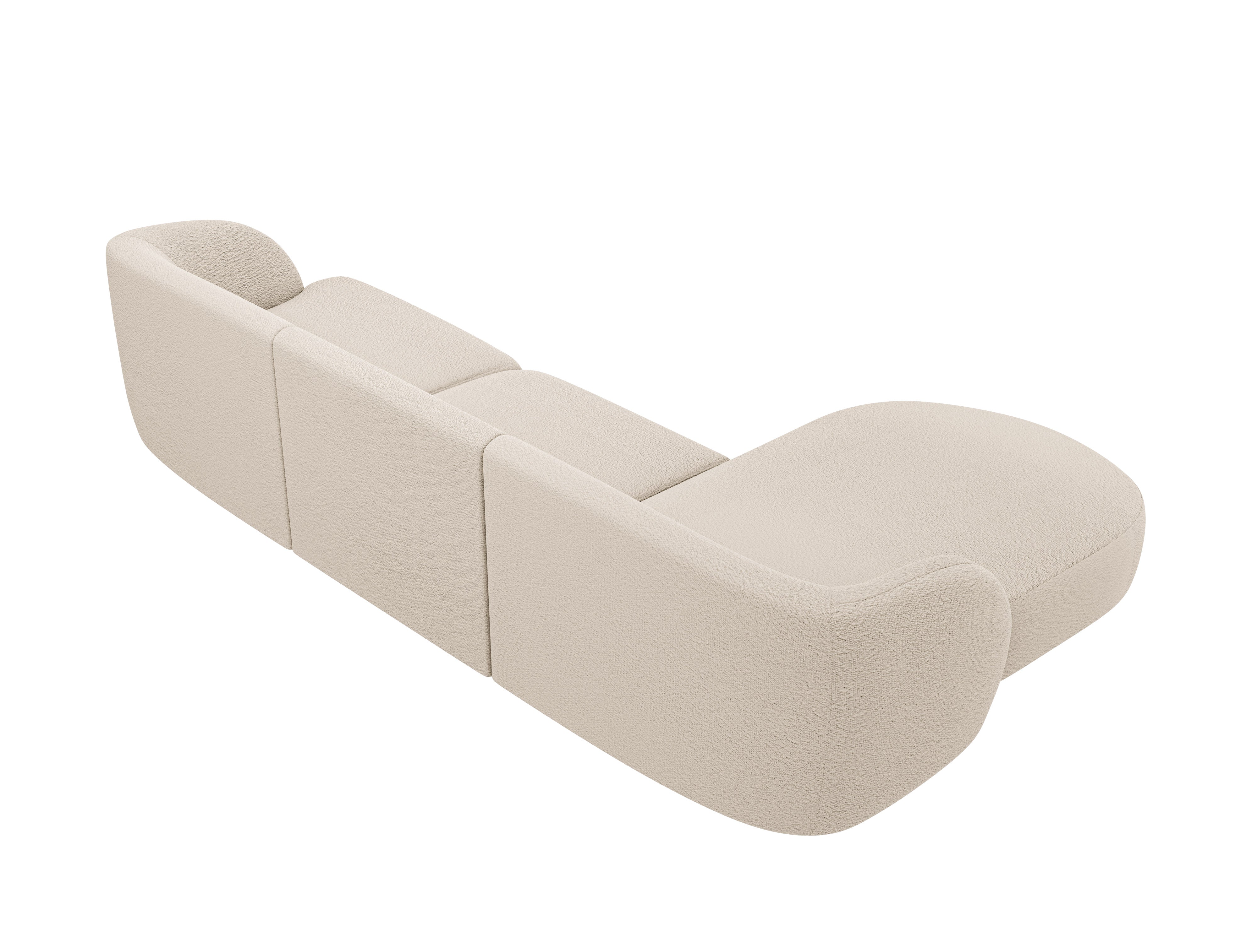 4-sitzige linke Eckcouch MILEY beige Boucle