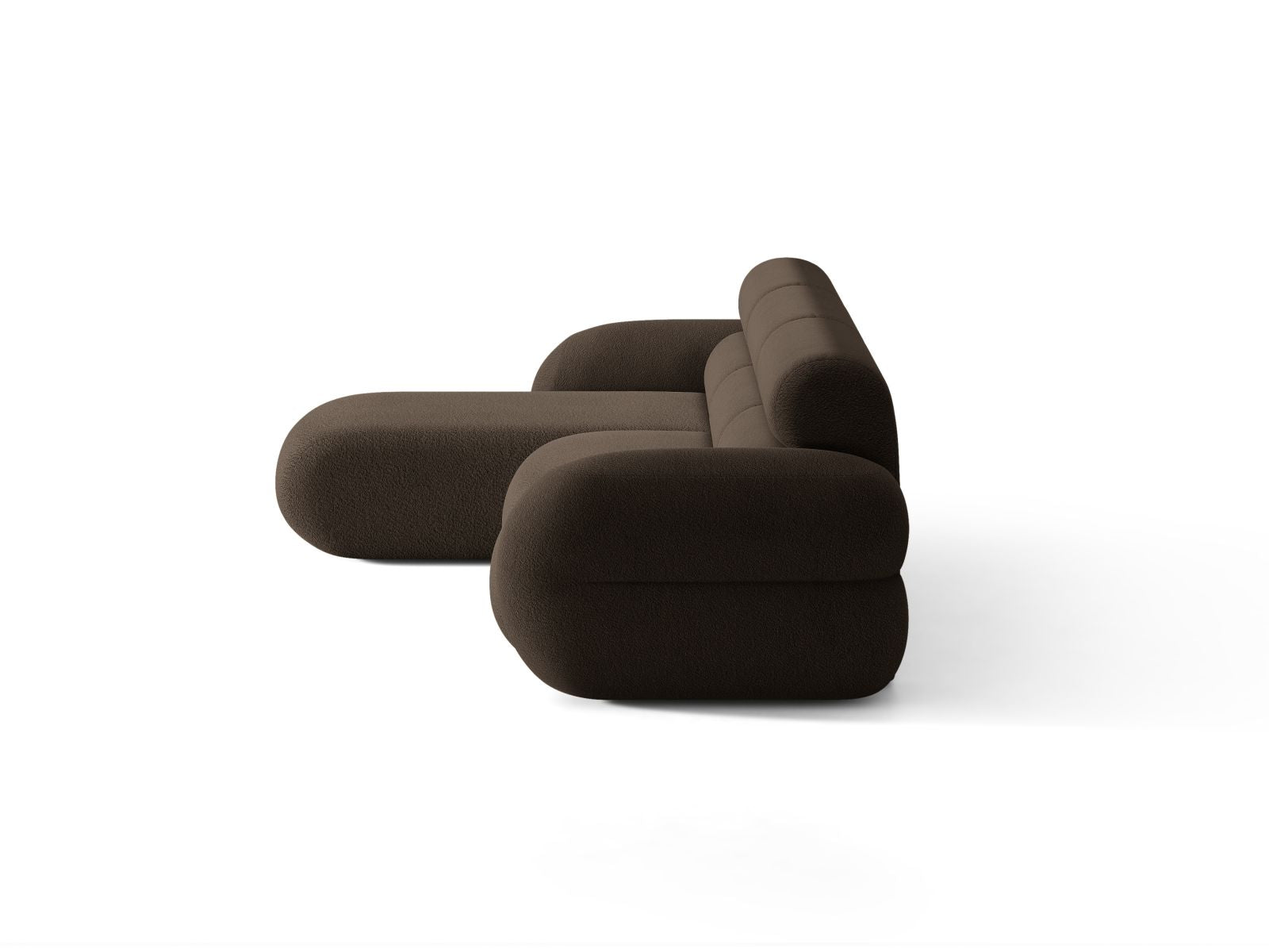 Linker NEO hoekbank in bruine boucle