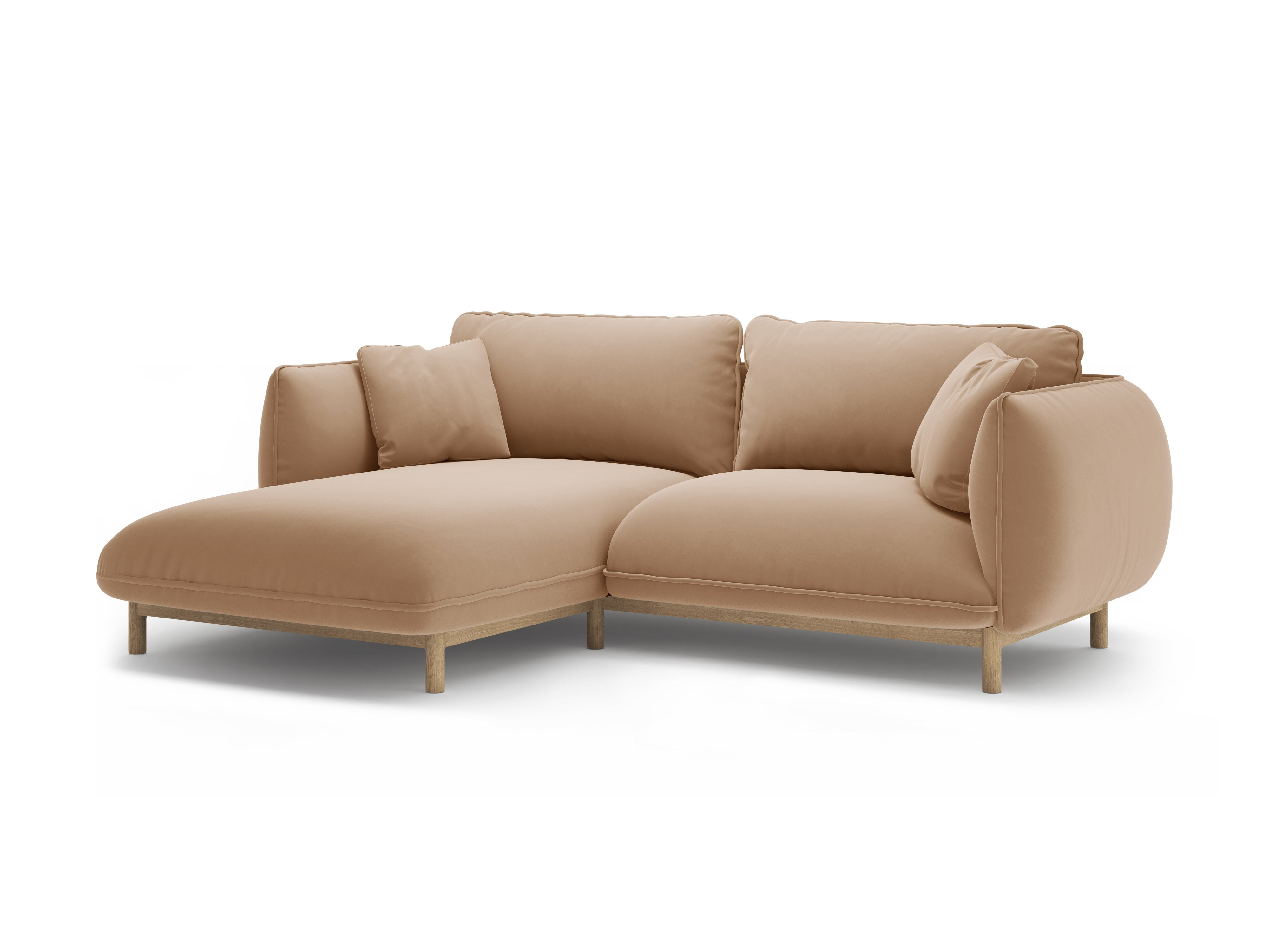 Samt-Ecksofa links ADA sandfarben