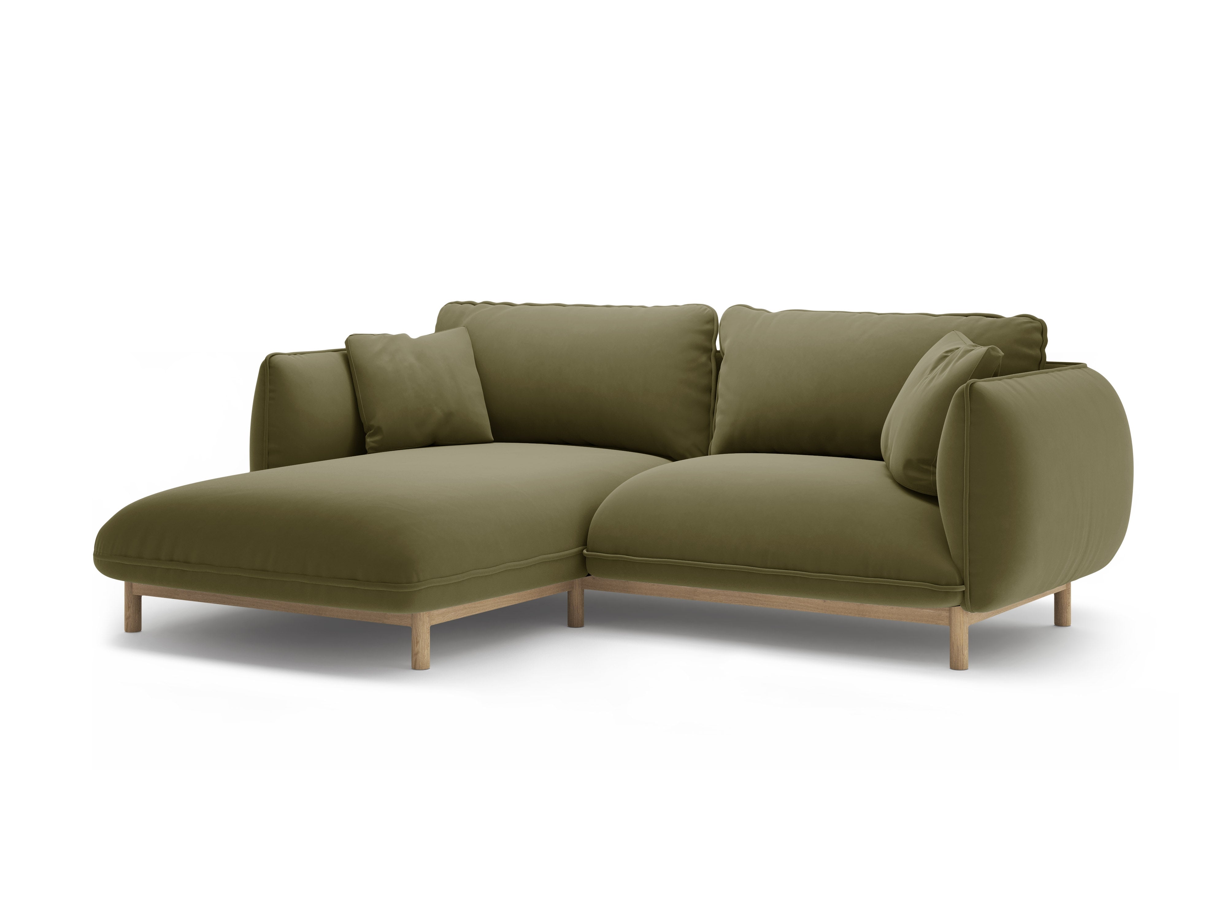 Samt-Ecksofa links ADA hellgrün