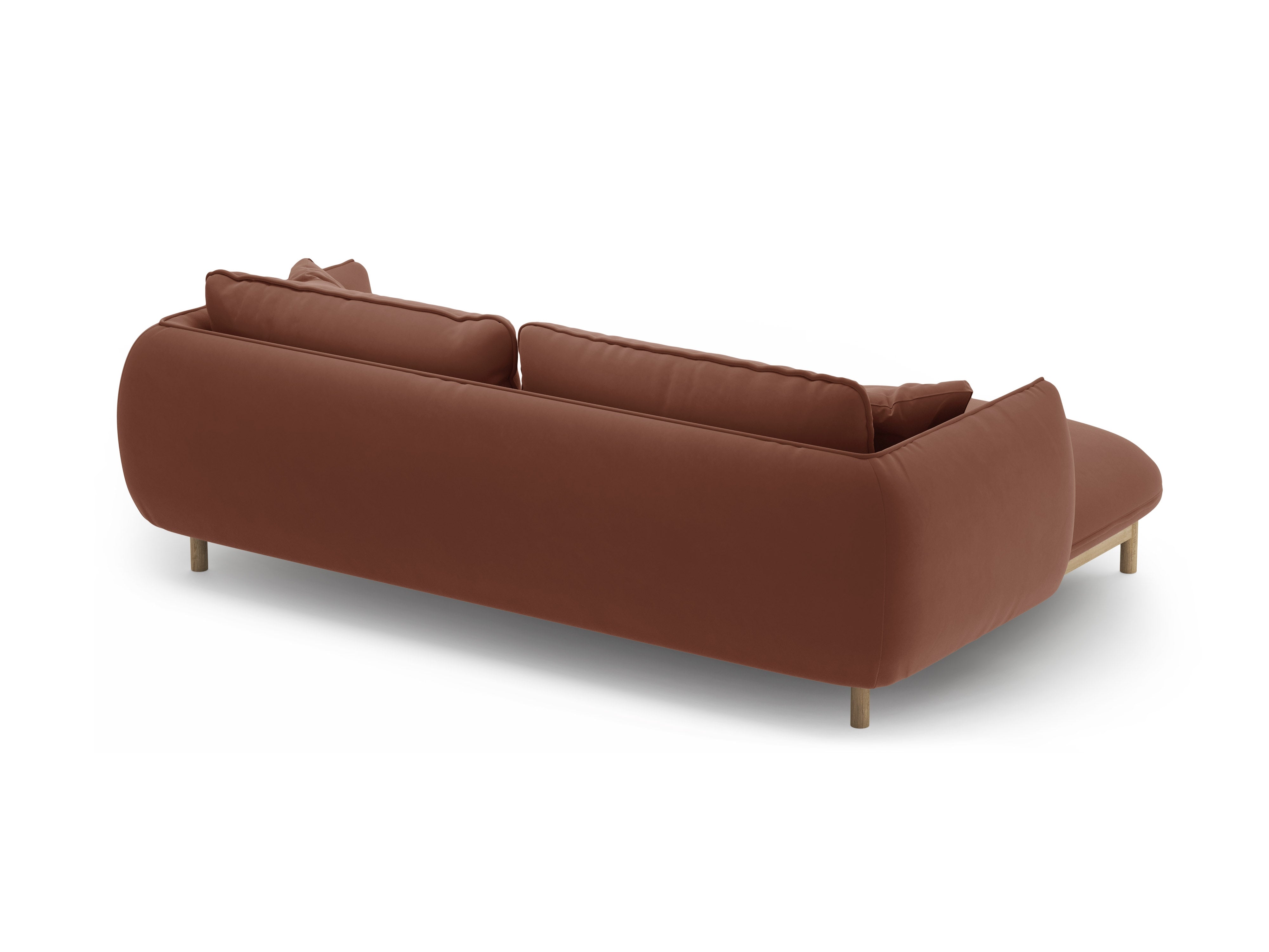Left-facing velvet corner sofa ADA cuoio