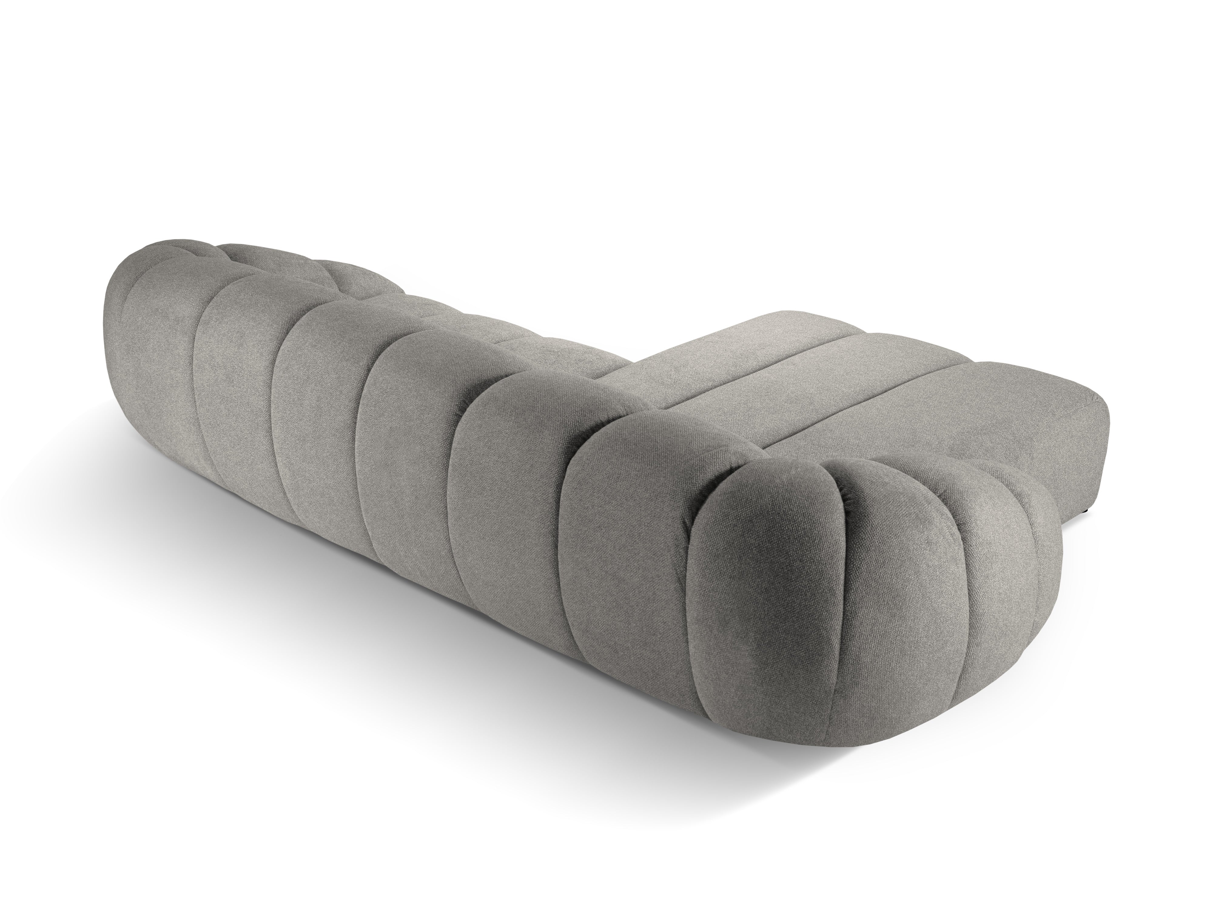 Left-facing 4-seater corner sofa DIANA light gray chenille