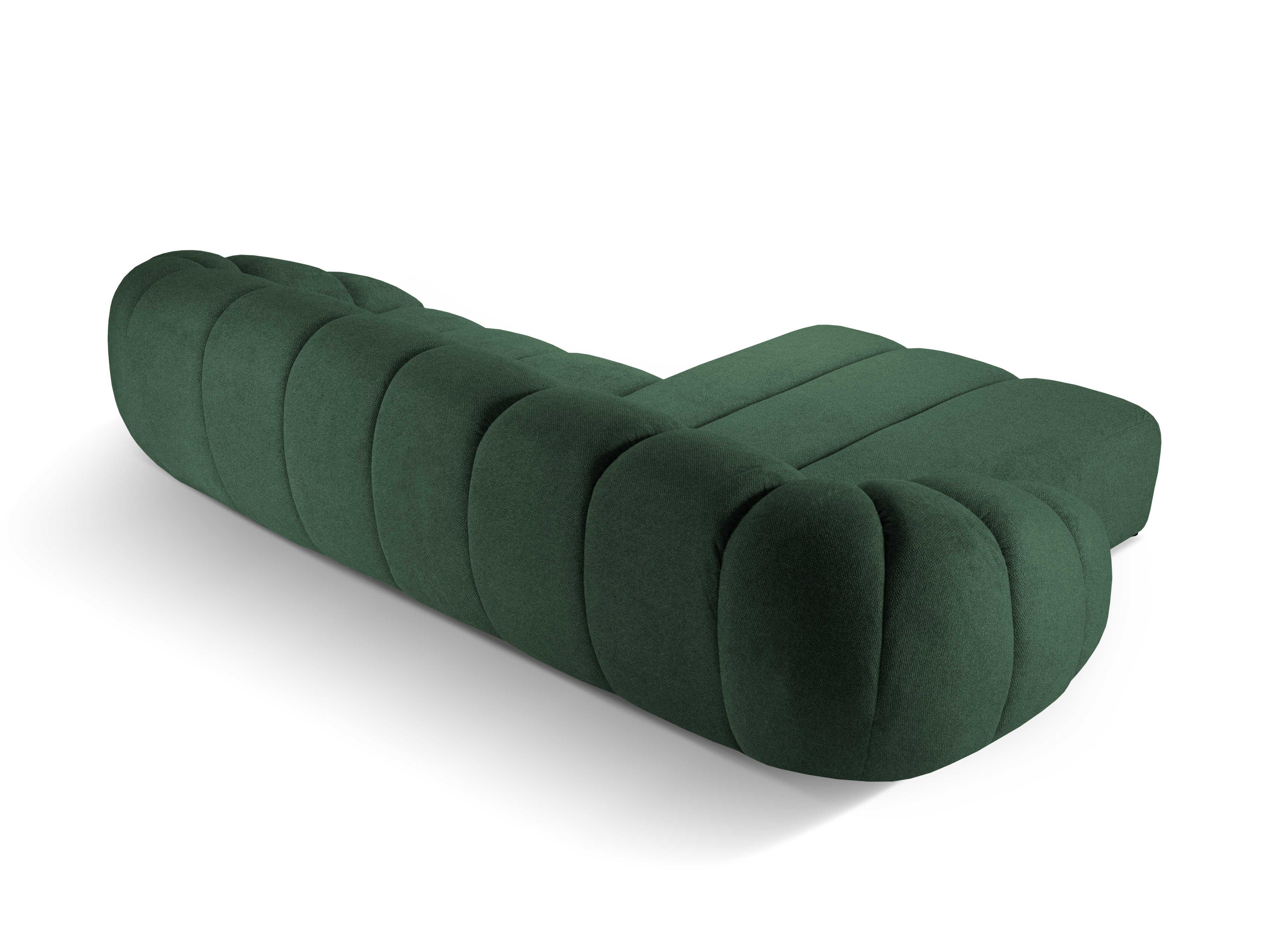 4-seater left-facing corner sofa DIANA dark green chenille