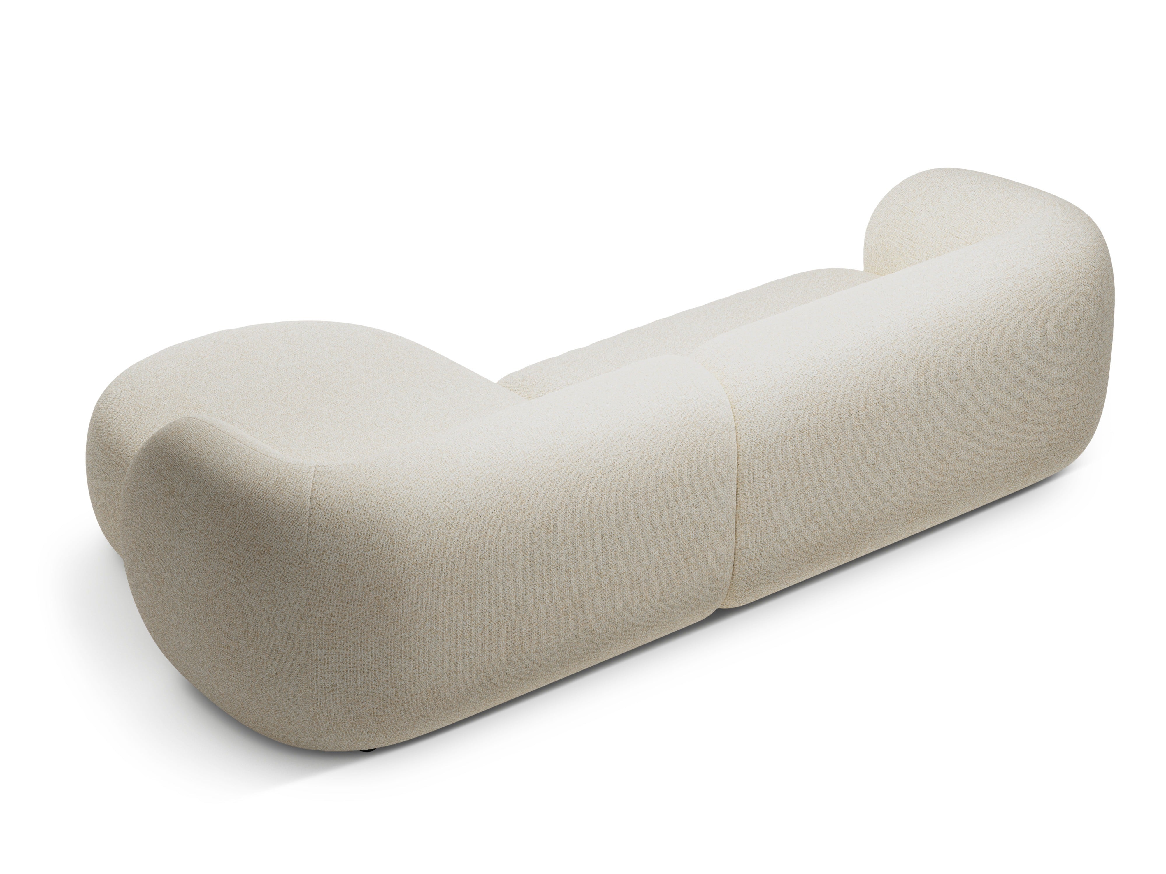 Rechthoekige 3-zits hoekbank KATE lichtbeige melange