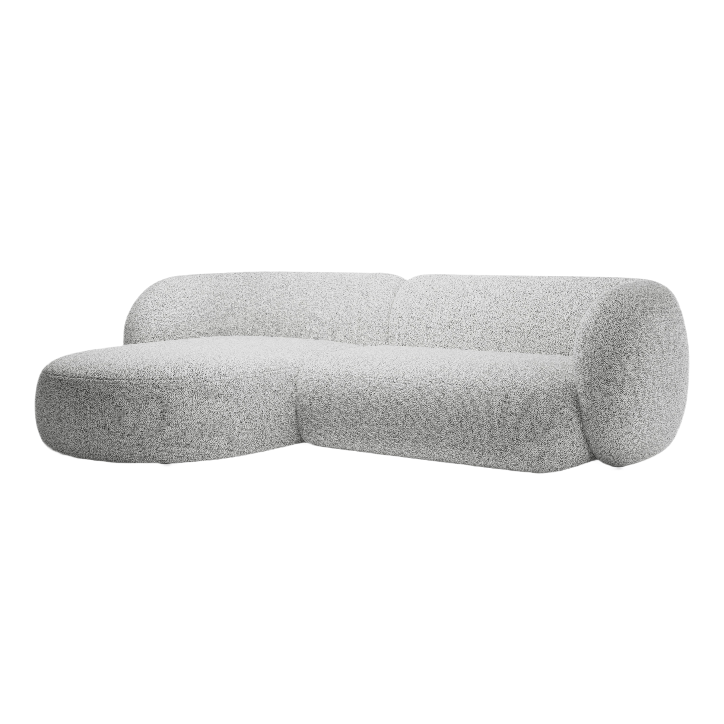Left-facing 3-seater sofa KATE light gray mélange