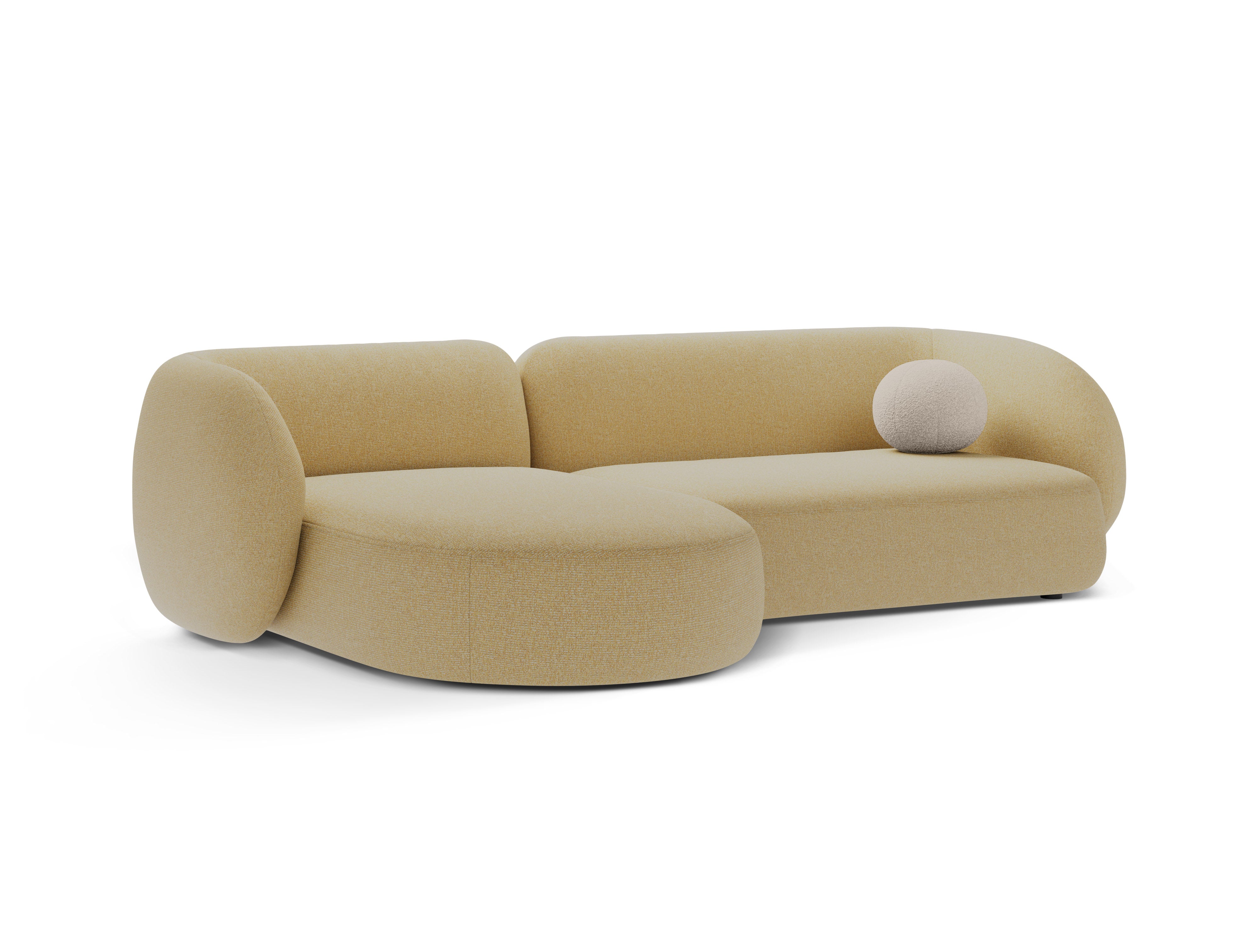 Left-sided 3-seater corner sofa KATE yellow mélange