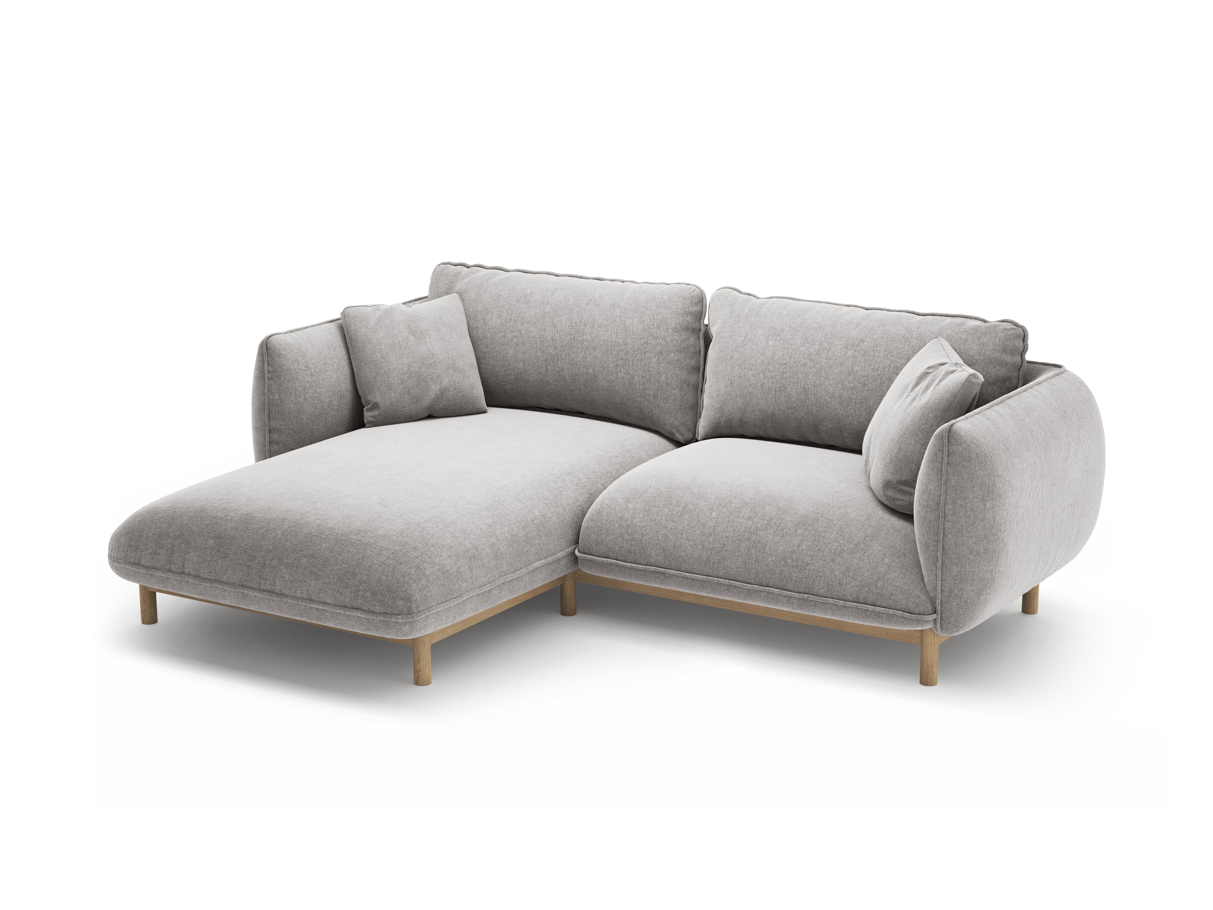 Left-sided corner sofa ADA light gray chenille