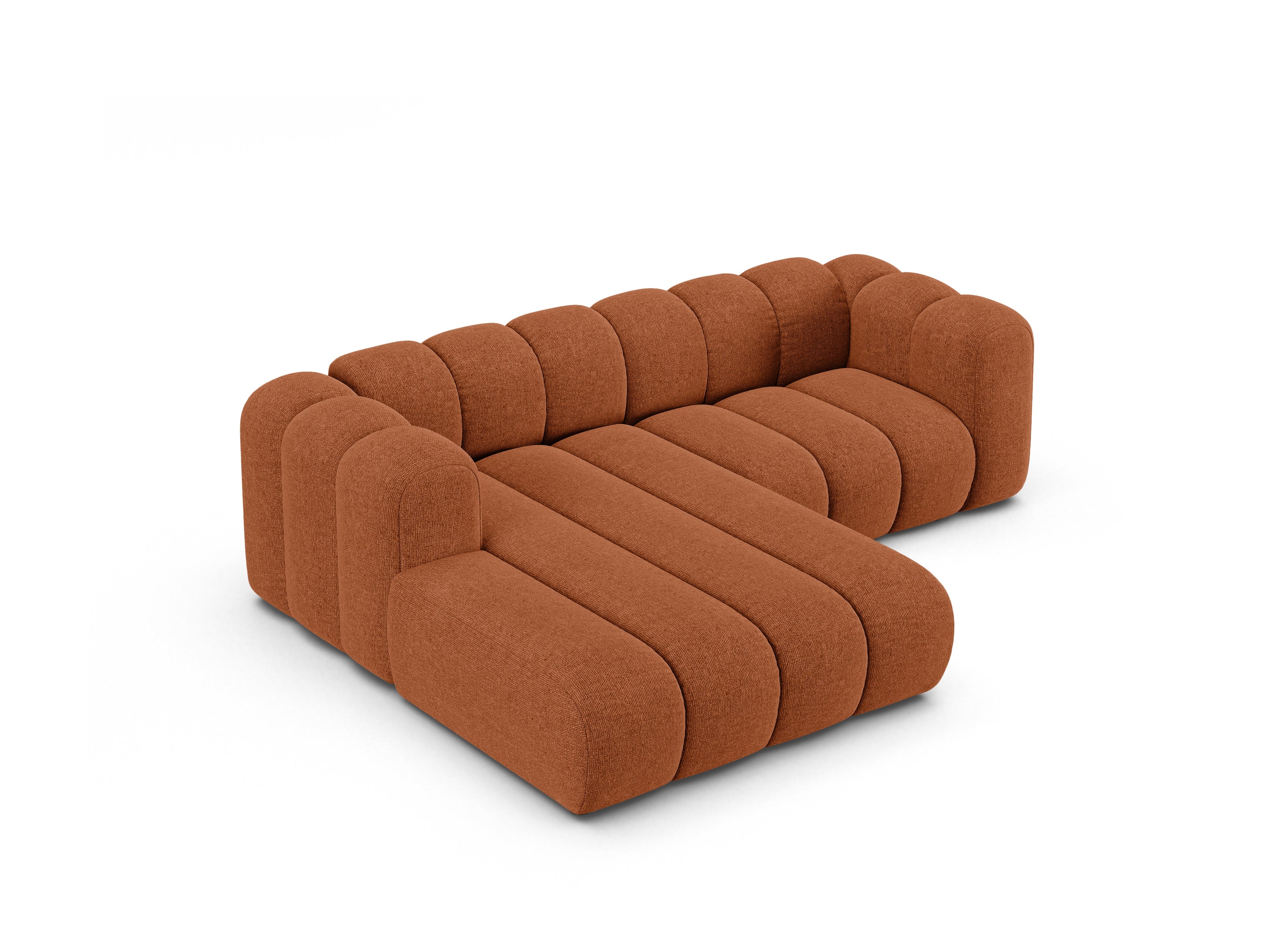 Narożnik 3-osobowy lewostronny LUPINE ceglany szenil – sofa narożna