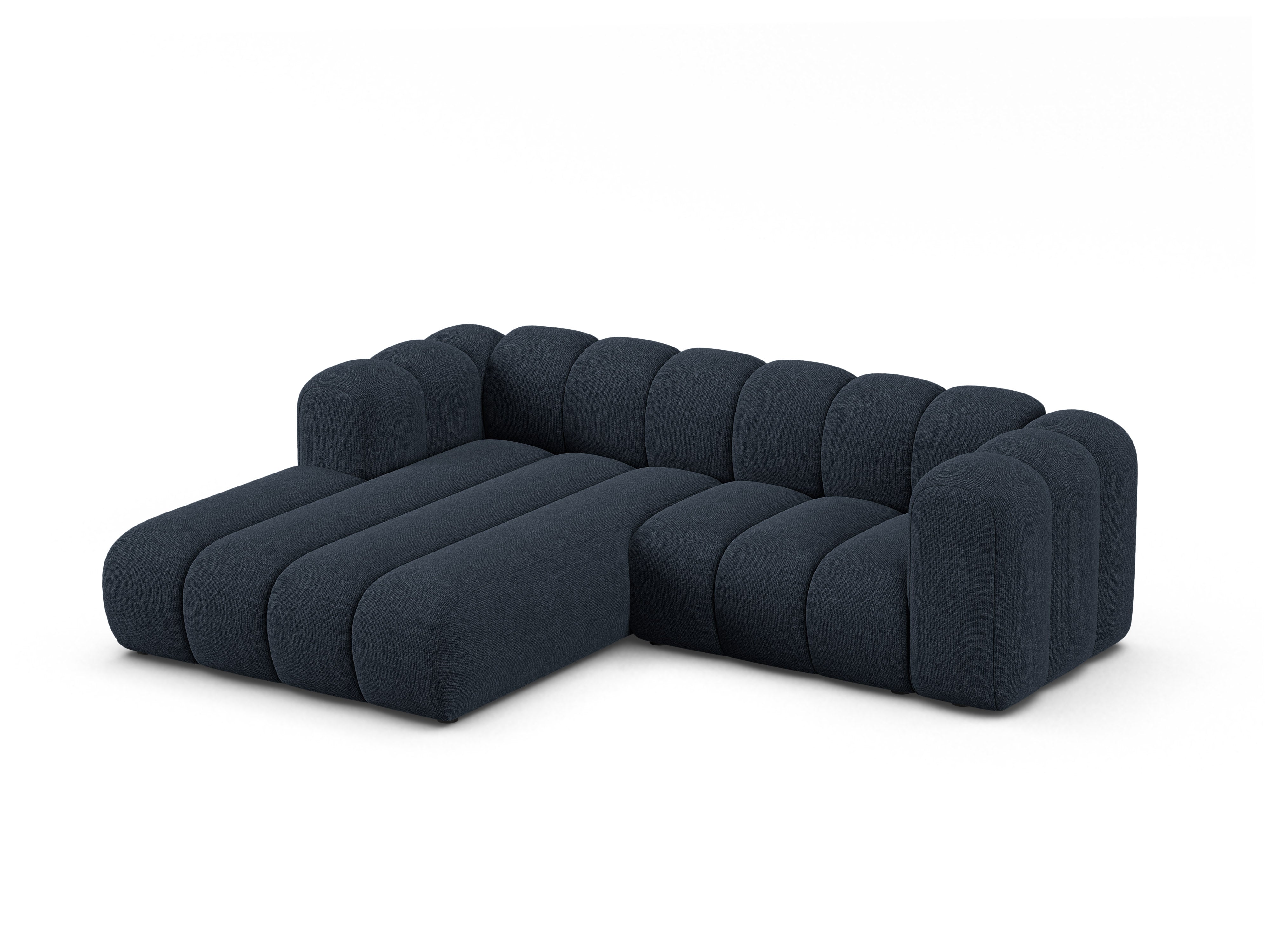 Narożnik 3-osobowy lewostronny LUPINE granatowy szenil – sofa narożna