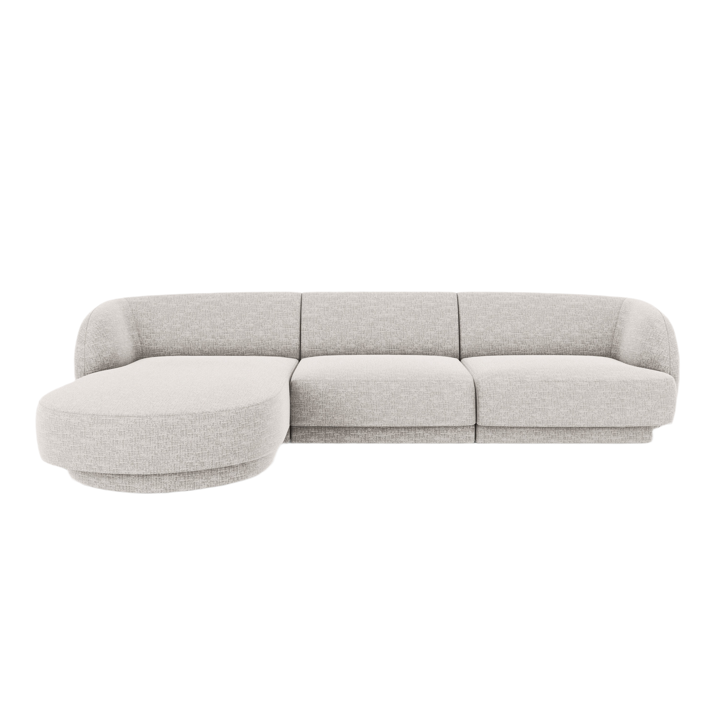 4-seater left-facing corner sofa MILEY gray chenille
