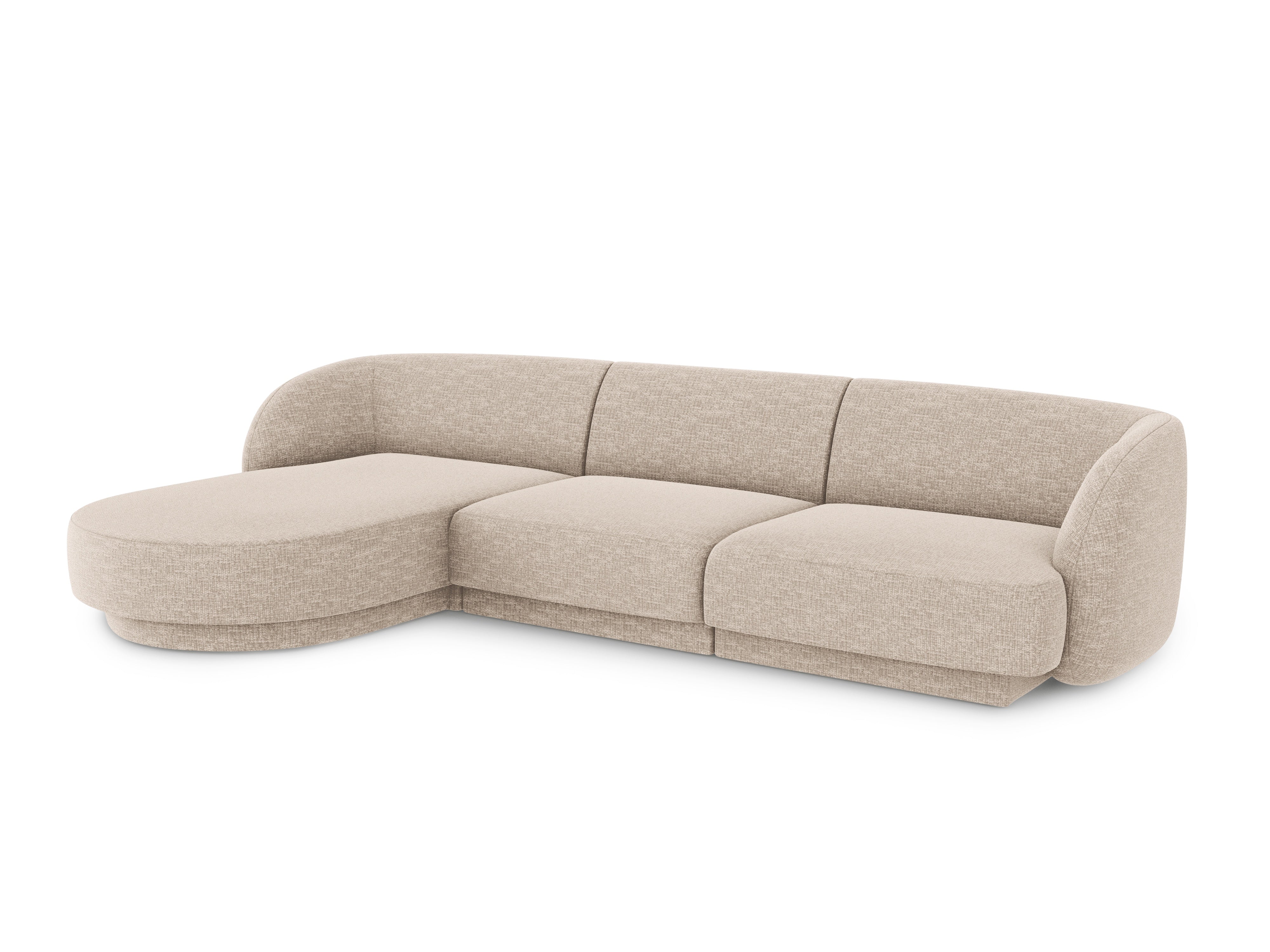 4-seater left-facing corner sofa MILEY beige chenille