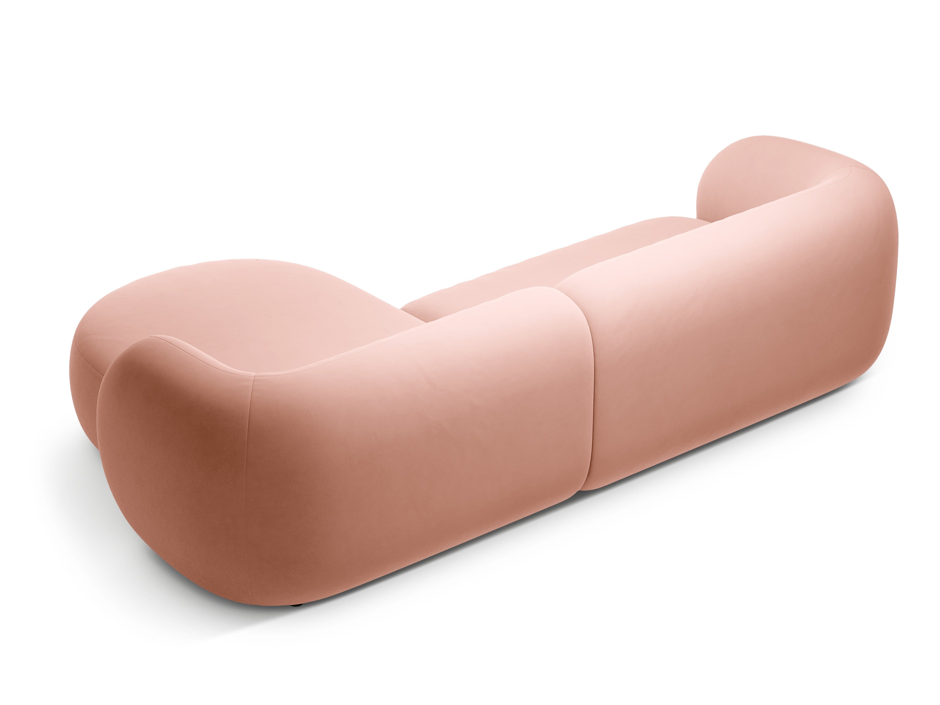 Fluwelen hoekbank rechts 3-zits KATE roze