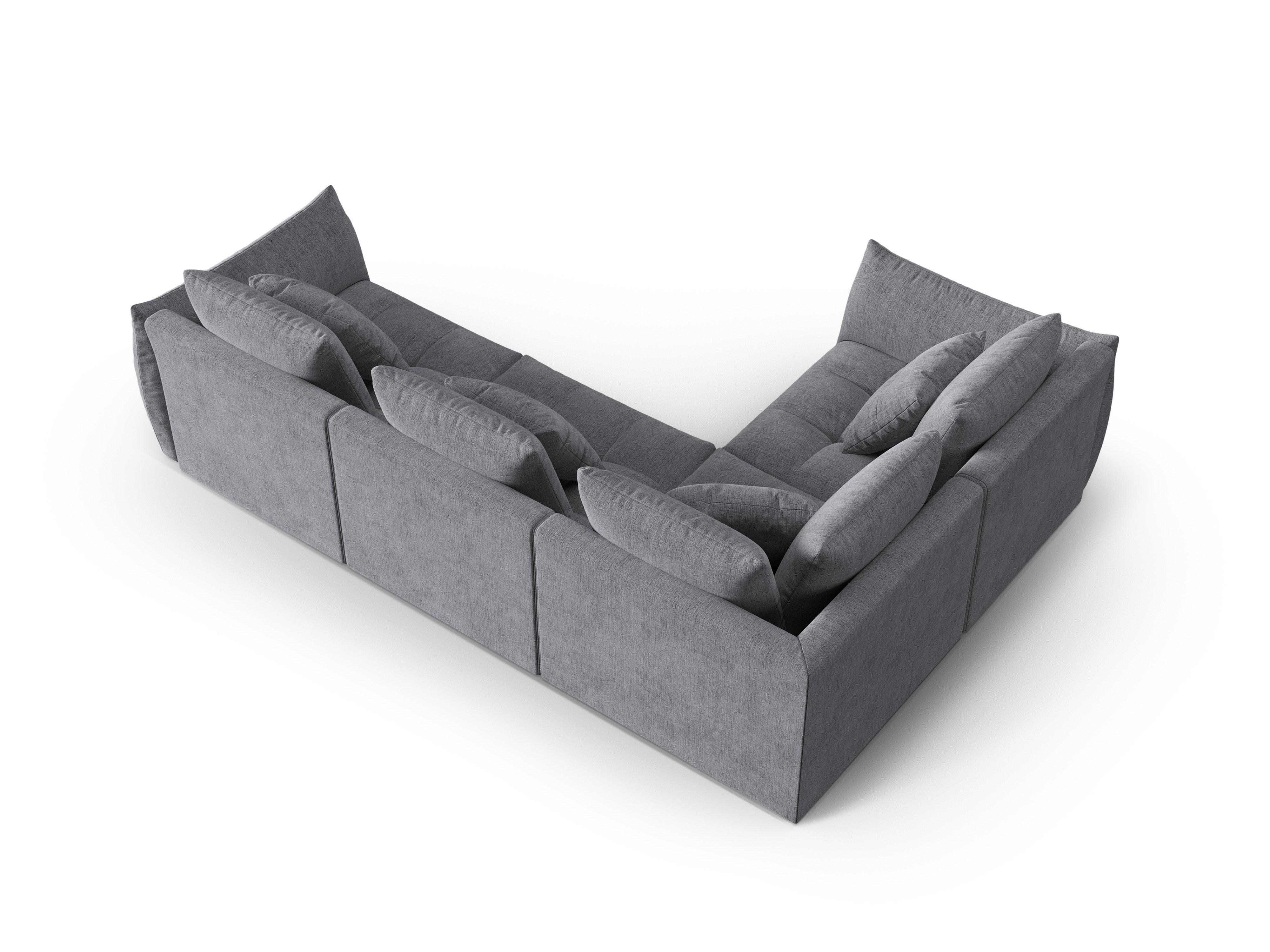 Modular corner sofa for 3 people, left-sided, BLOOM, gray chenille