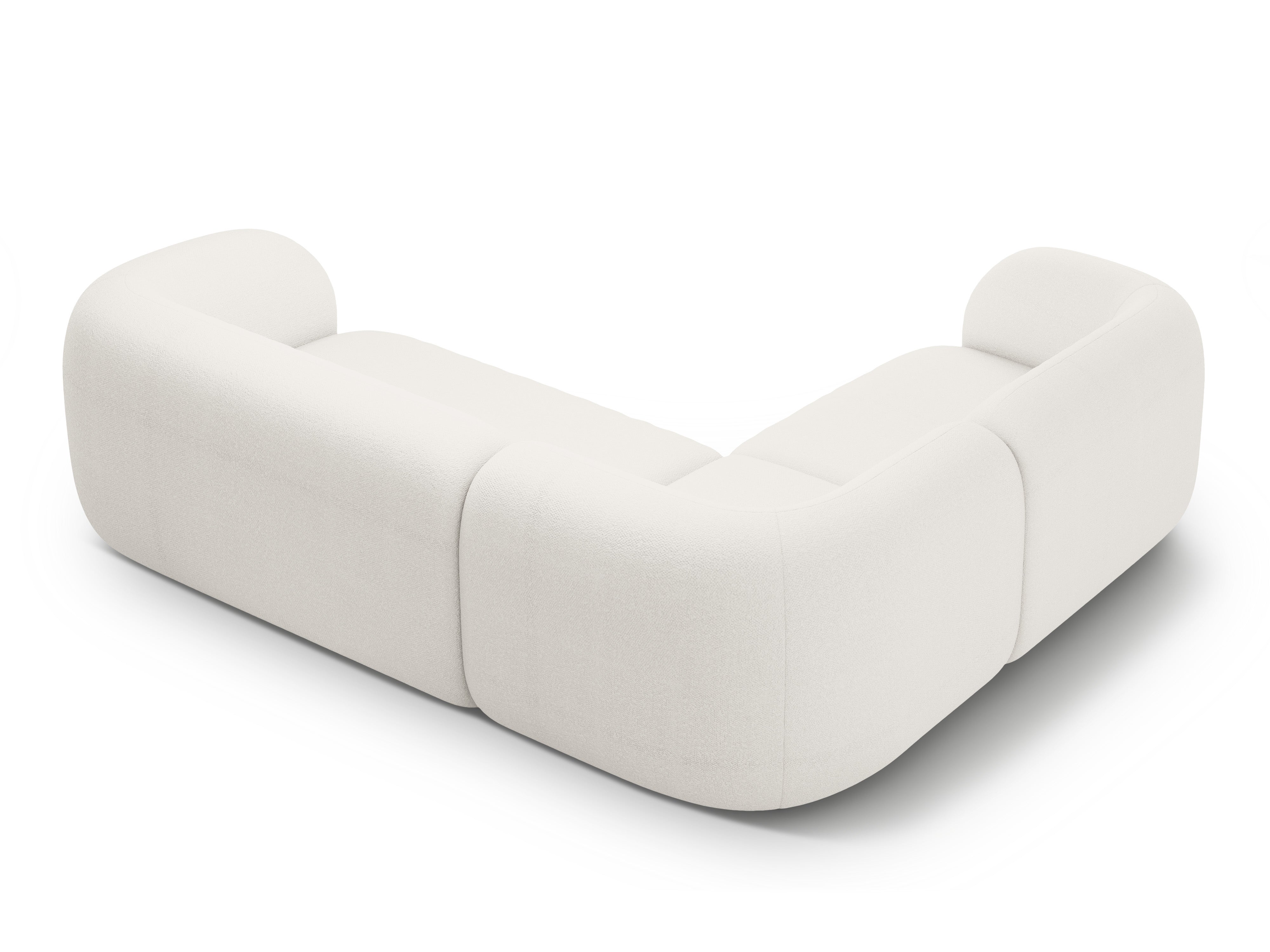 Left-facing 4-seater sofa KATE white boucle