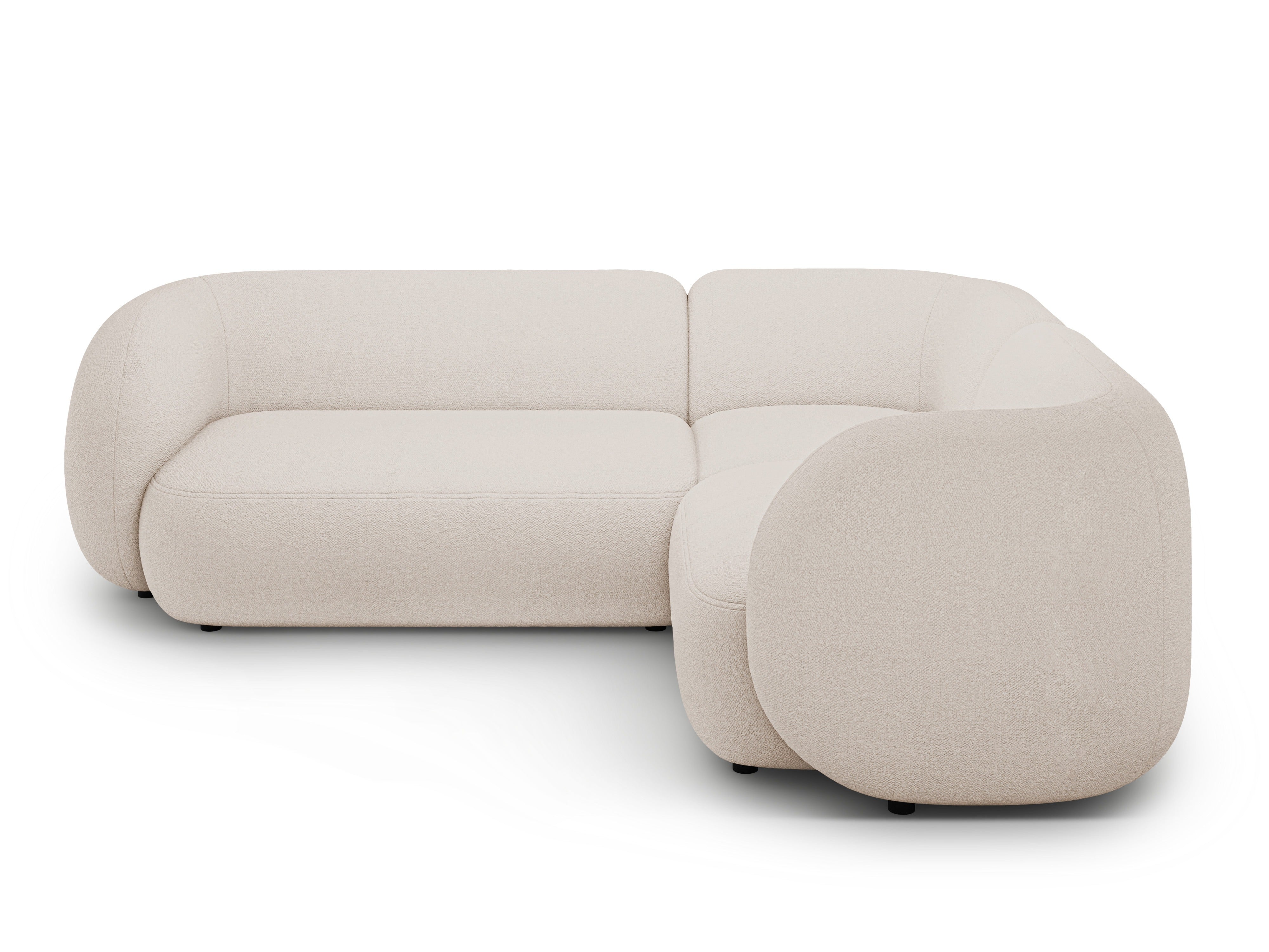 Rechtsseitige 4-Sitzer Eckcouch KATE beige Boucle