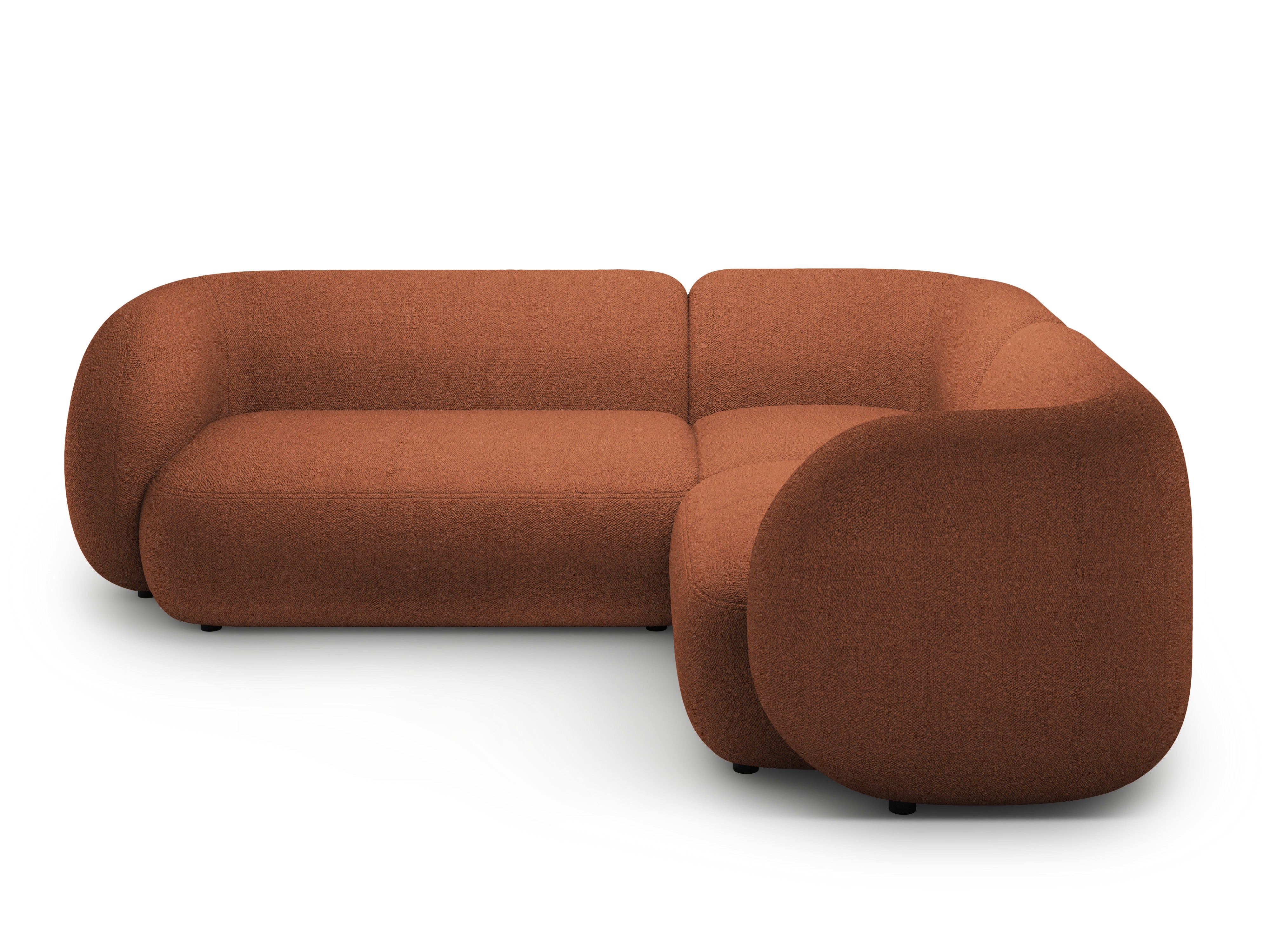 Rechtsseitige 4-Sitzer-Eckcouch KATE terracotta Boucle
