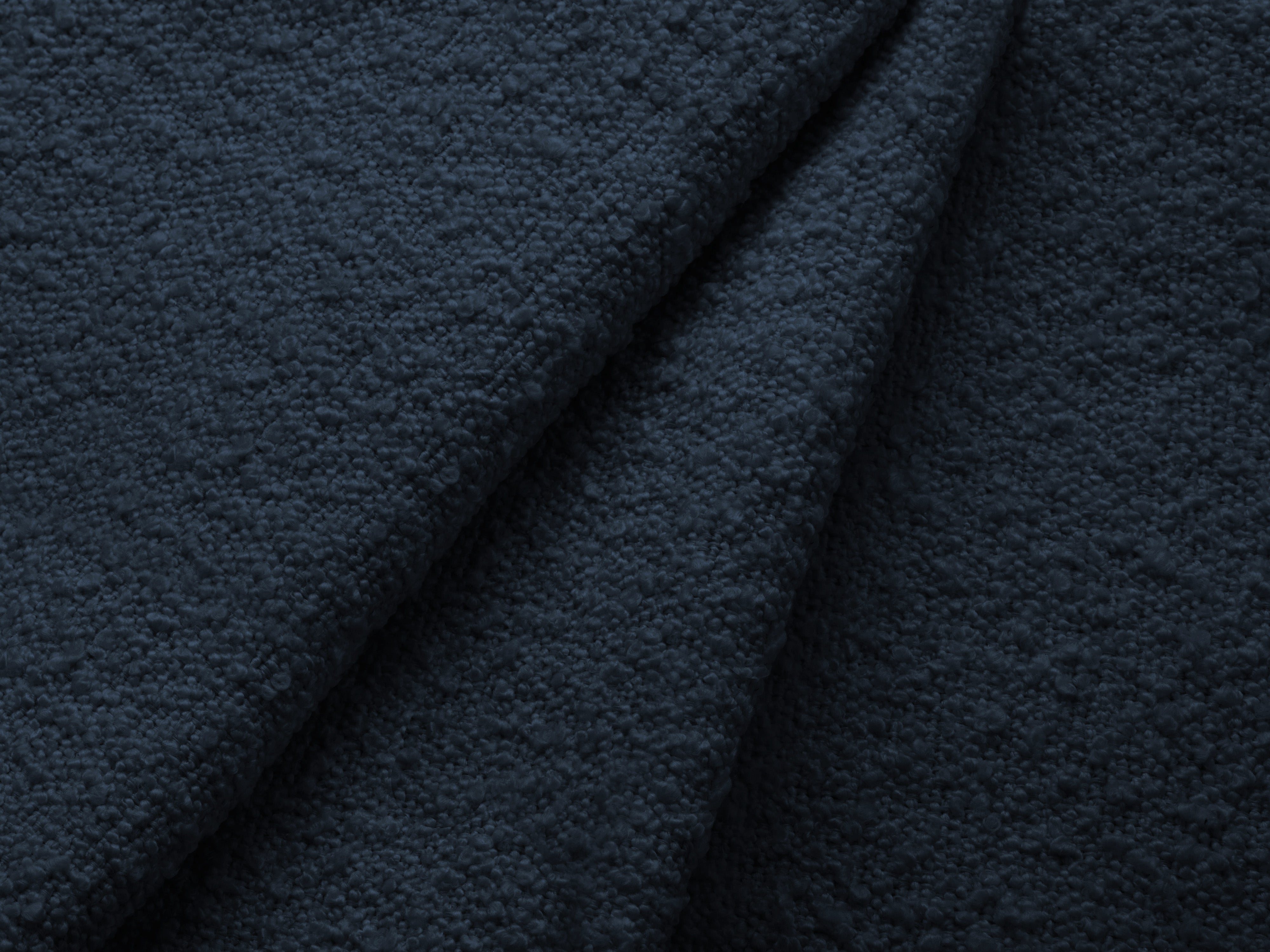 Left-sided corner sofa for 4 people KATE navy blue boucle