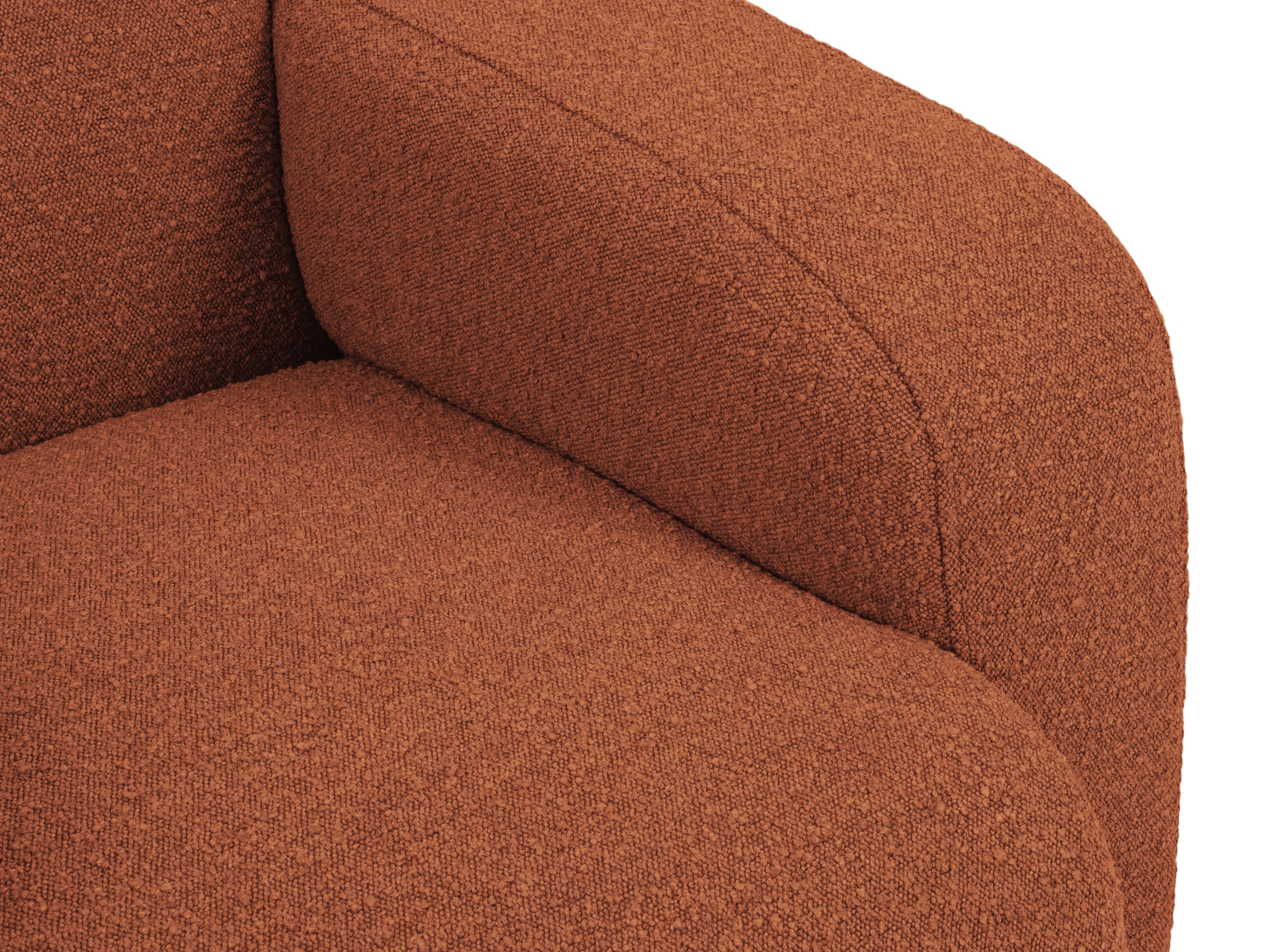 Narożnik w tkaninie boucle lewostronny otwarty MOLINO terracotta – sofa narożna