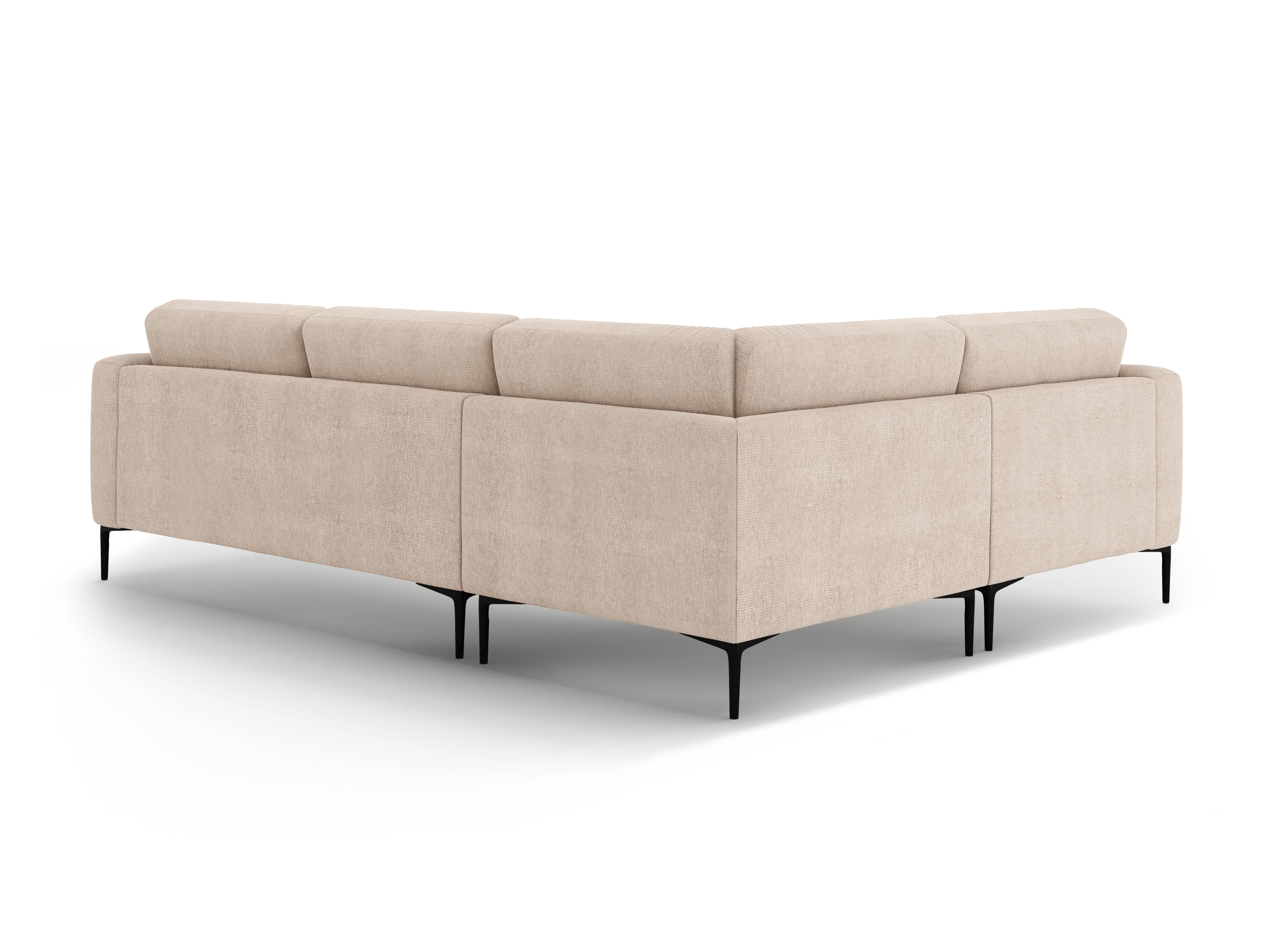 Left-facing L-shaped corner sofa BEMY in sandy chenille