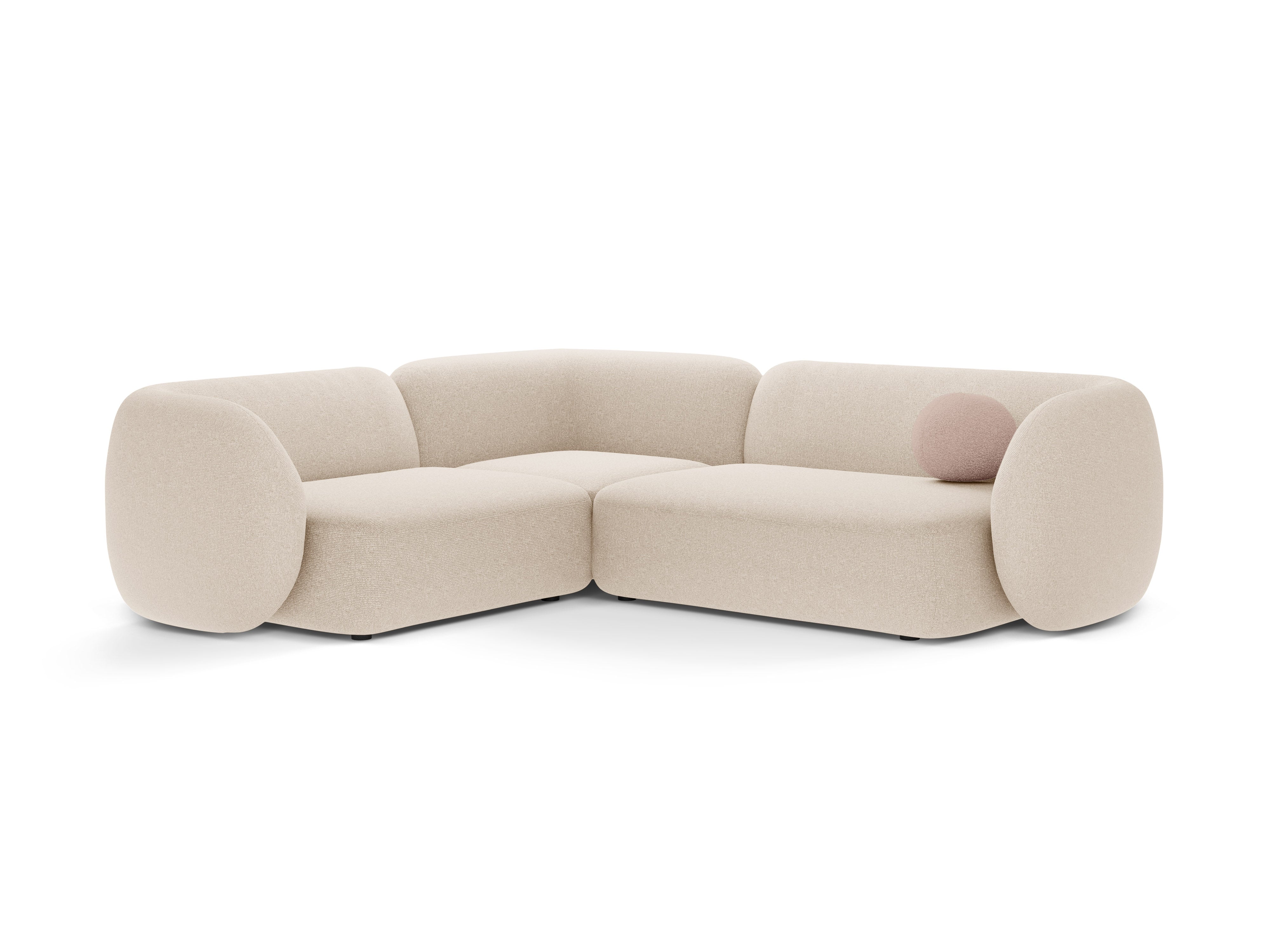 Left-facing corner sofa for 4 people KATE light beige mélange