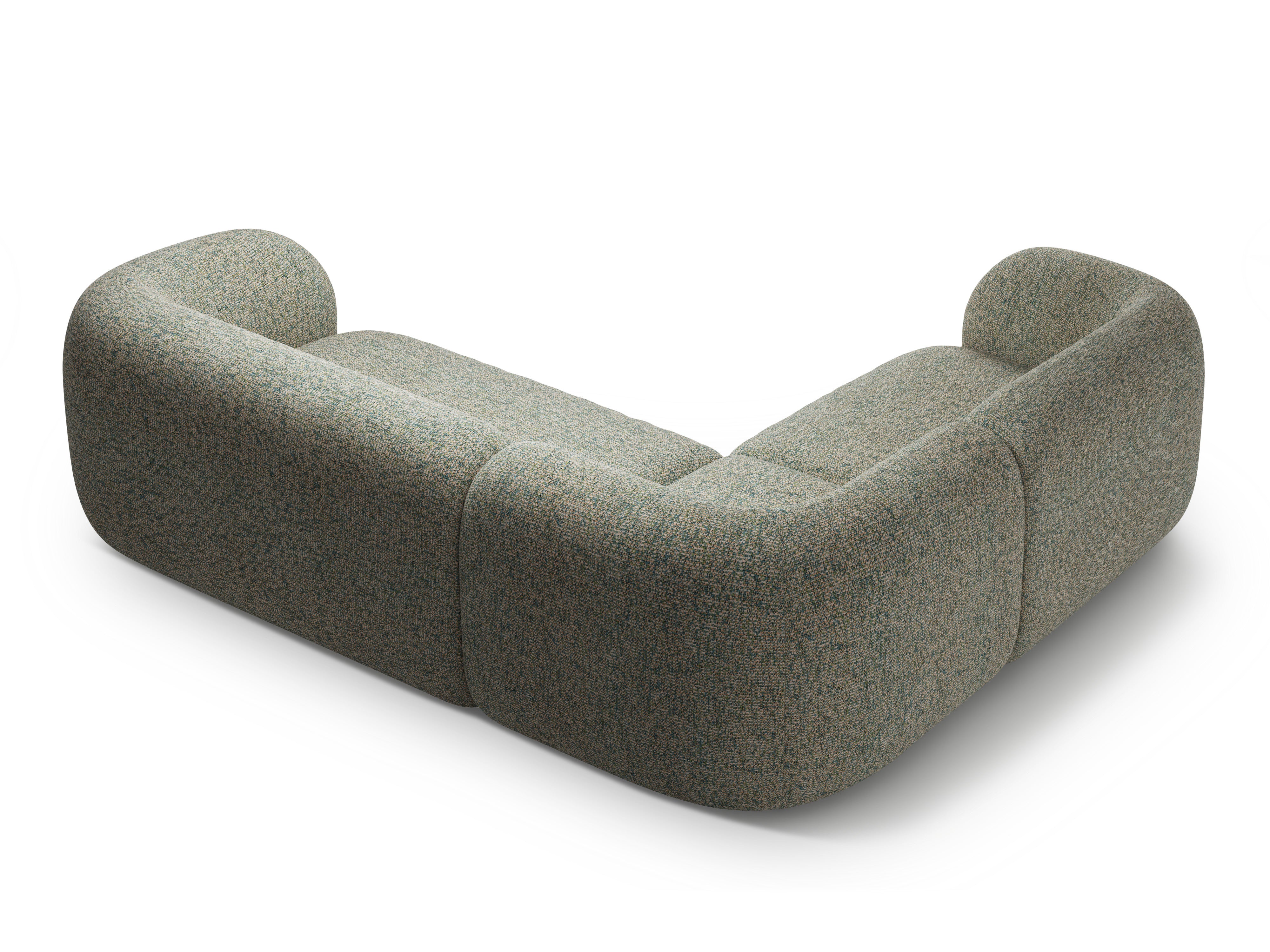 Left-sided corner sofa for 4 people KATE light green mélange
