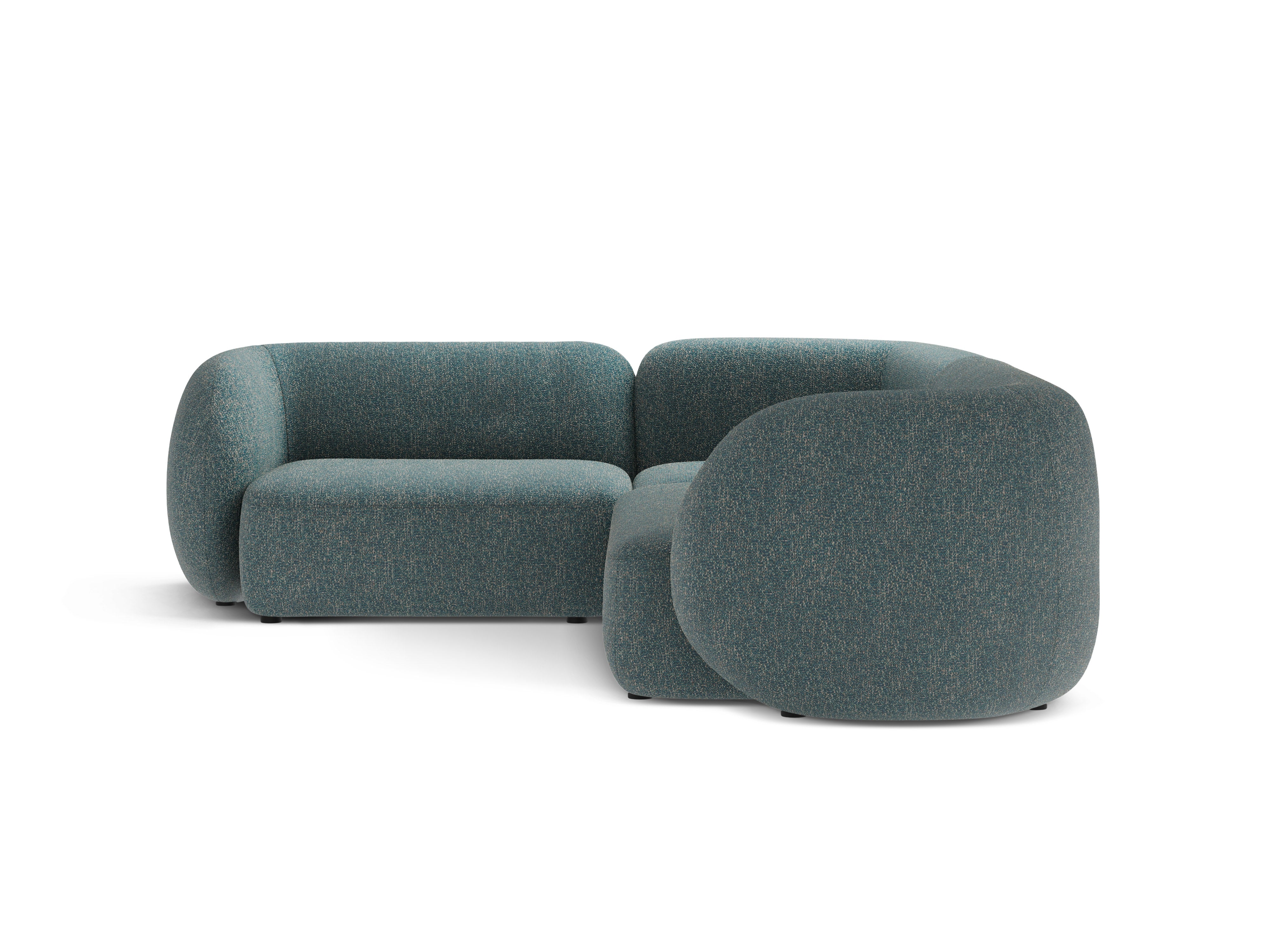 Left-sided corner sofa for 4 people KATE blue mélange