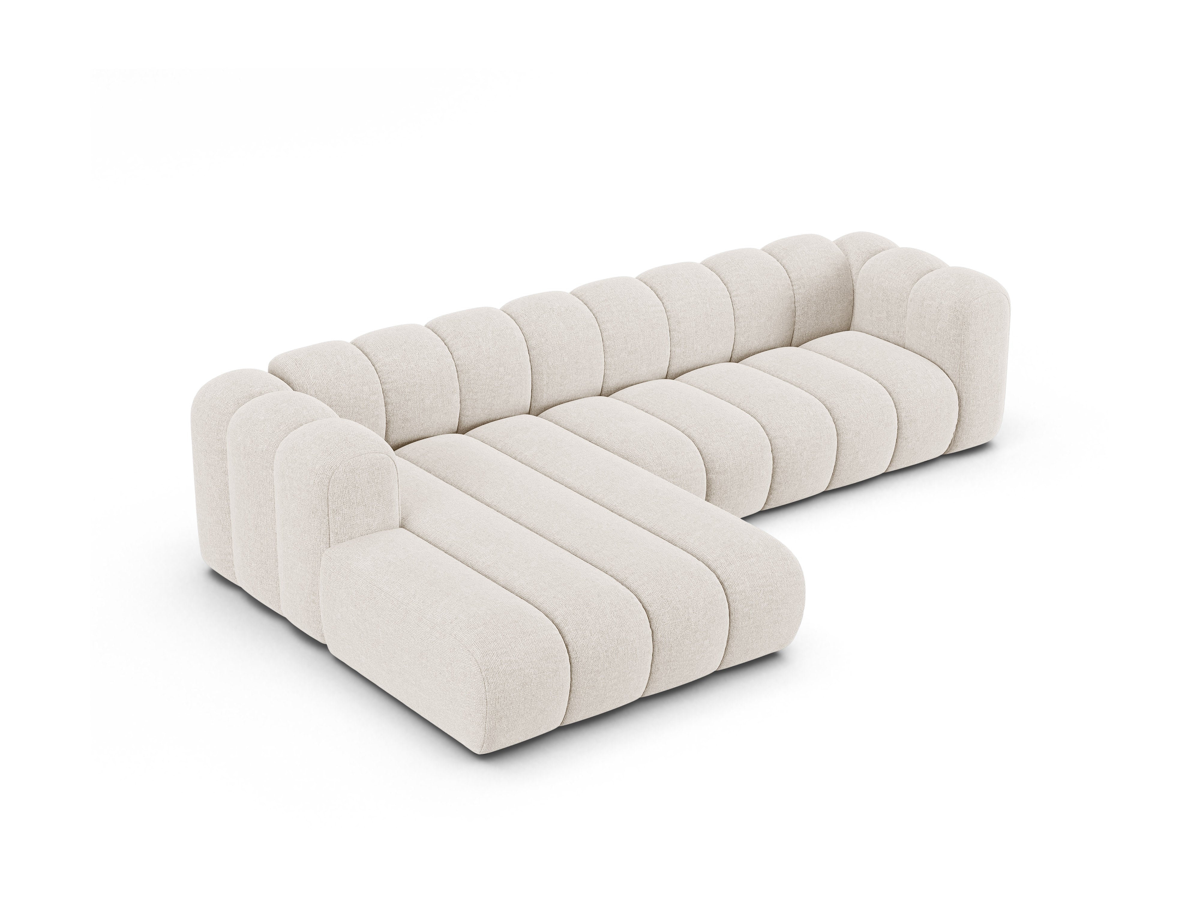 Narożnik 4-osobowy lewostronny LUPINE jasny beżowy szenil – sofa narożna