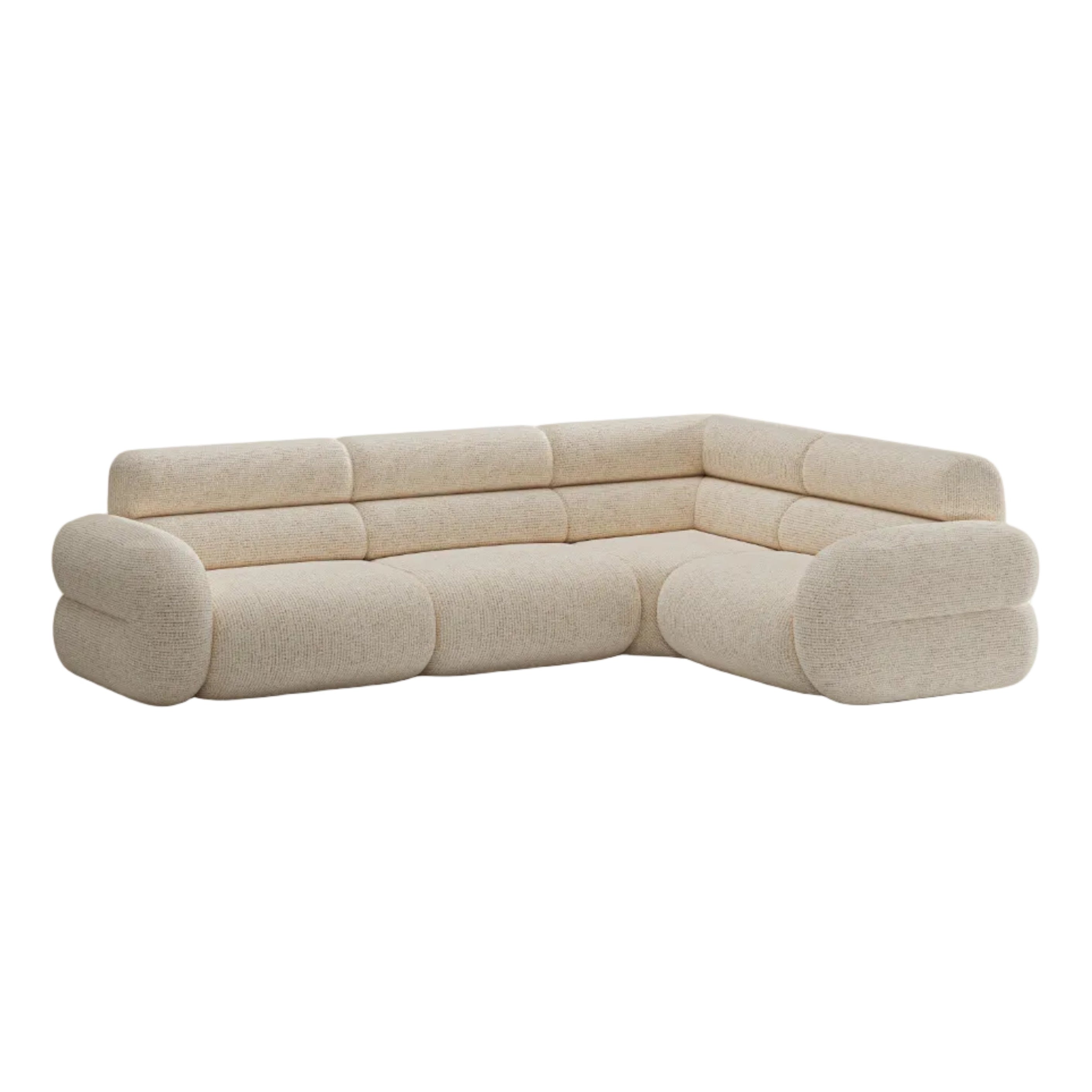 Rechthoekige L-bank NEO in beige melange