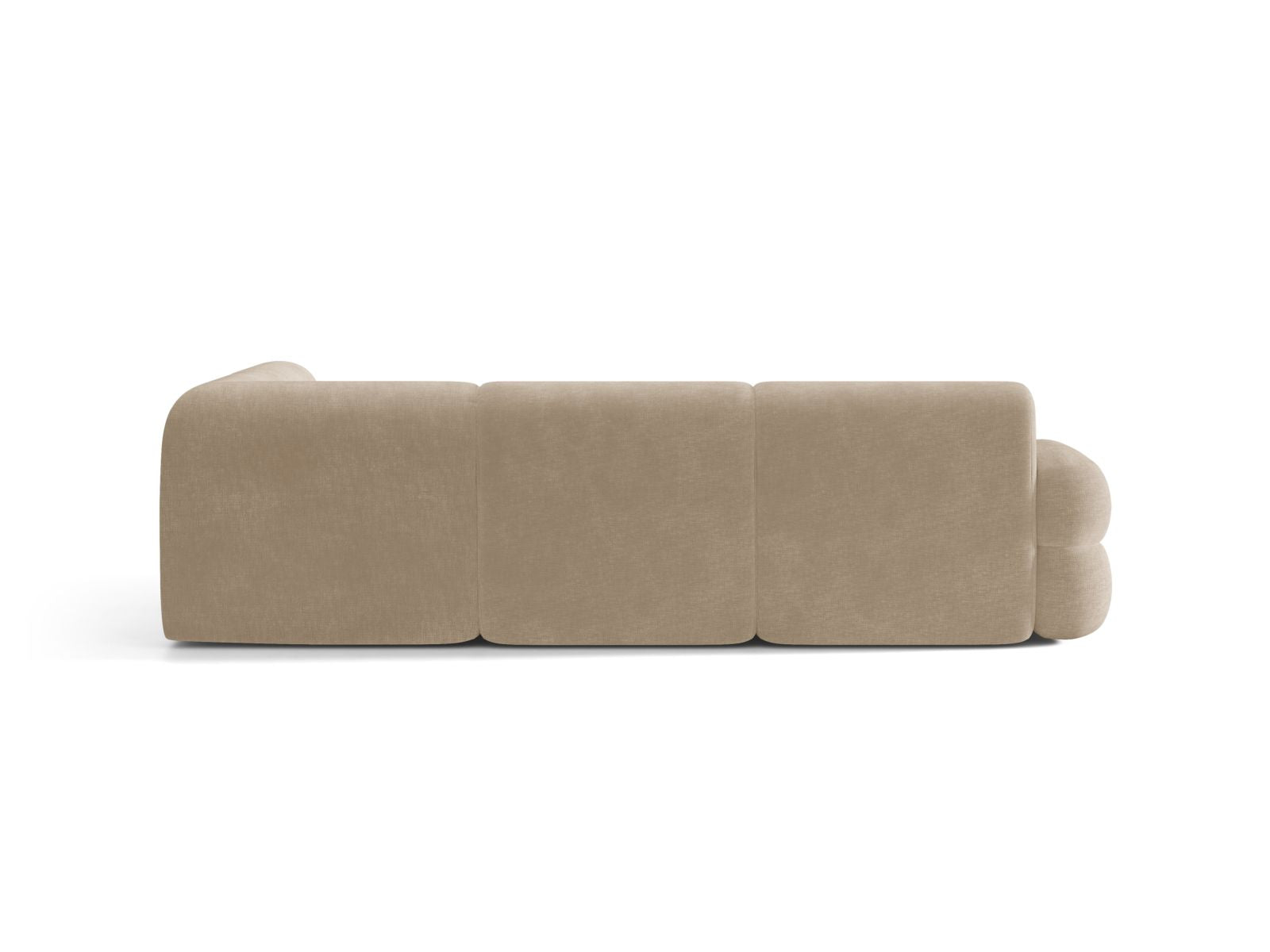 Rechthoekige L-vormige NEO hoekbank in beige chenille