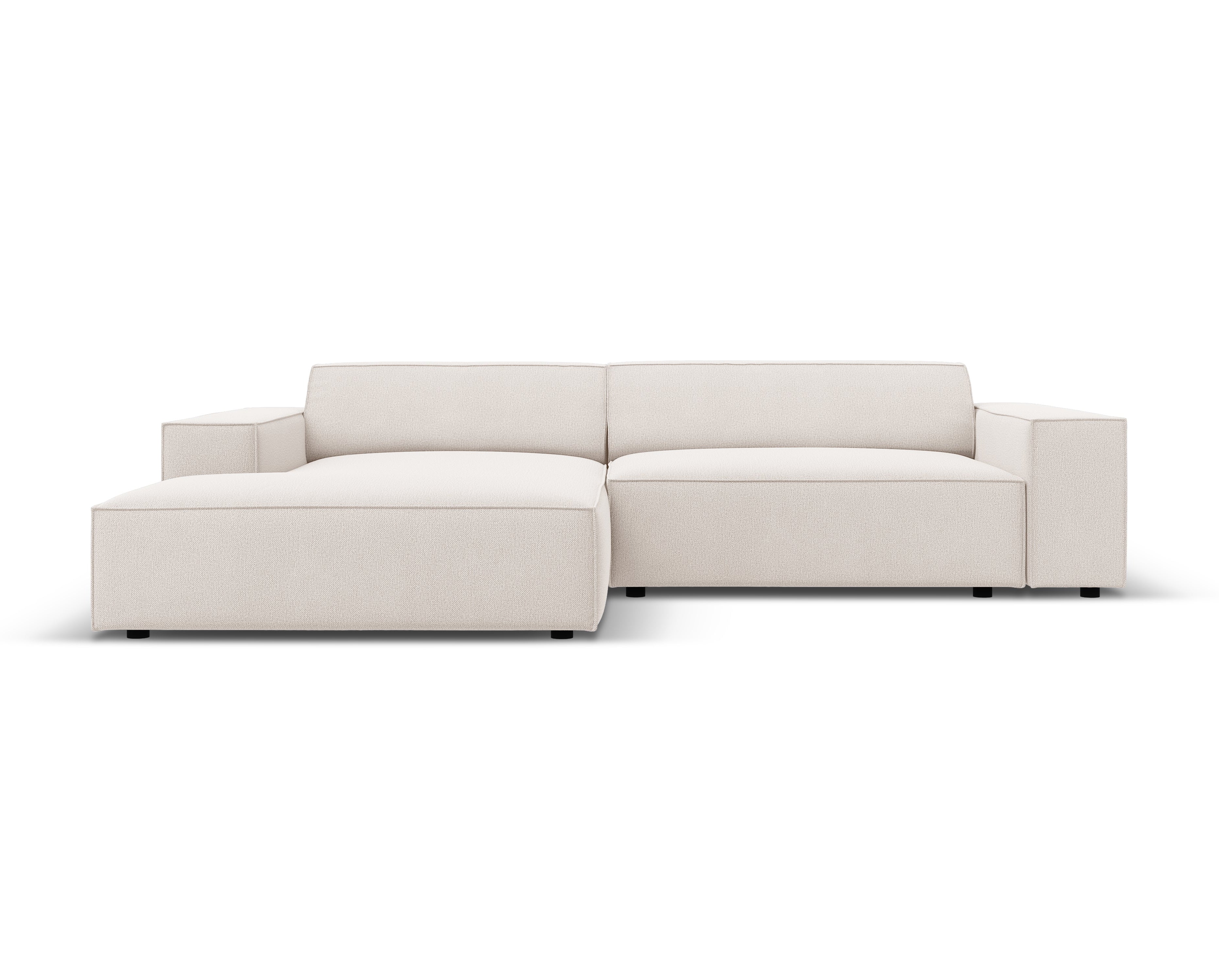 Driepersoons links hoekbank JODIE lichtbeige