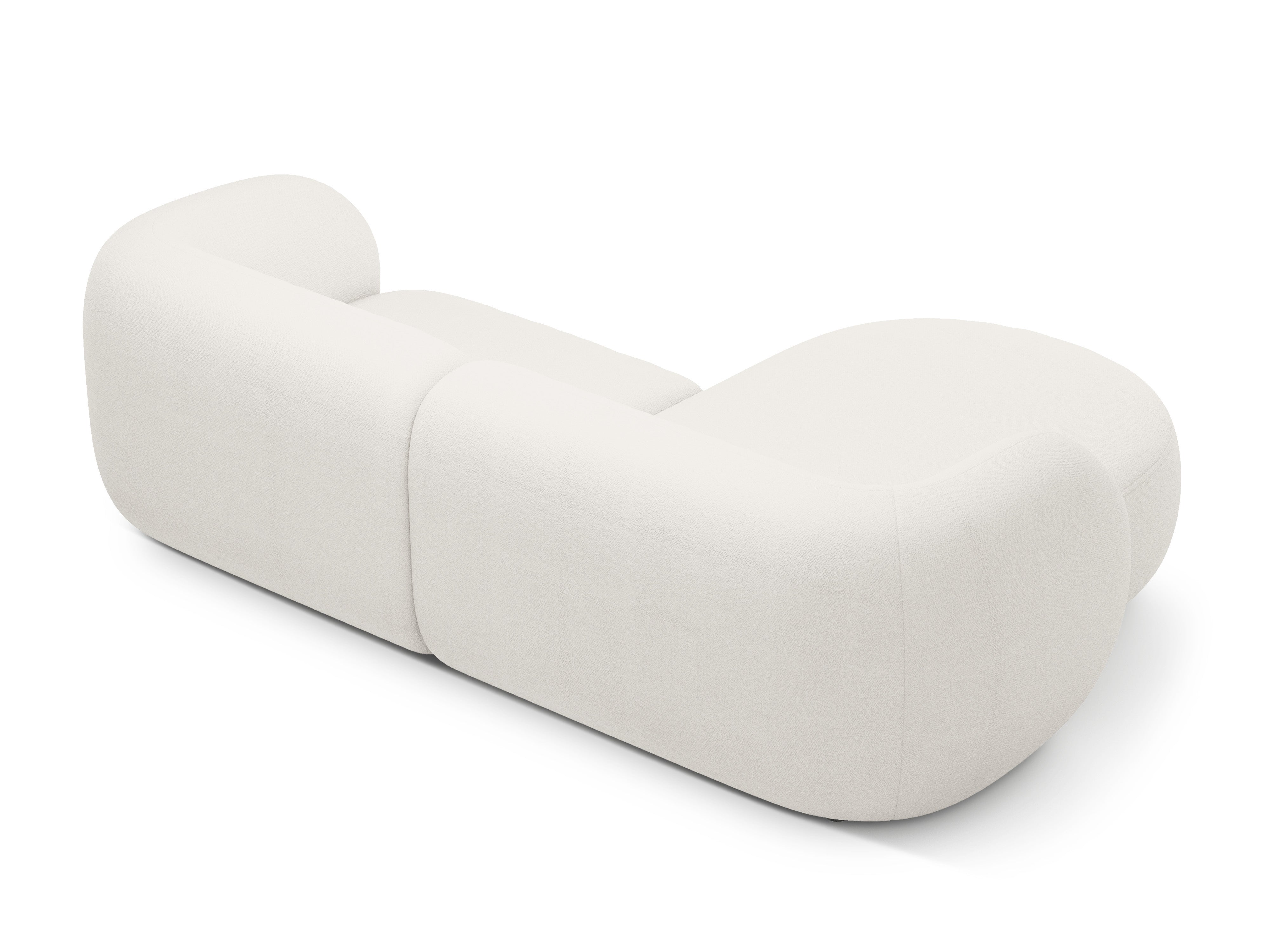 Witte boucle 2-zits links hoekbank KATE