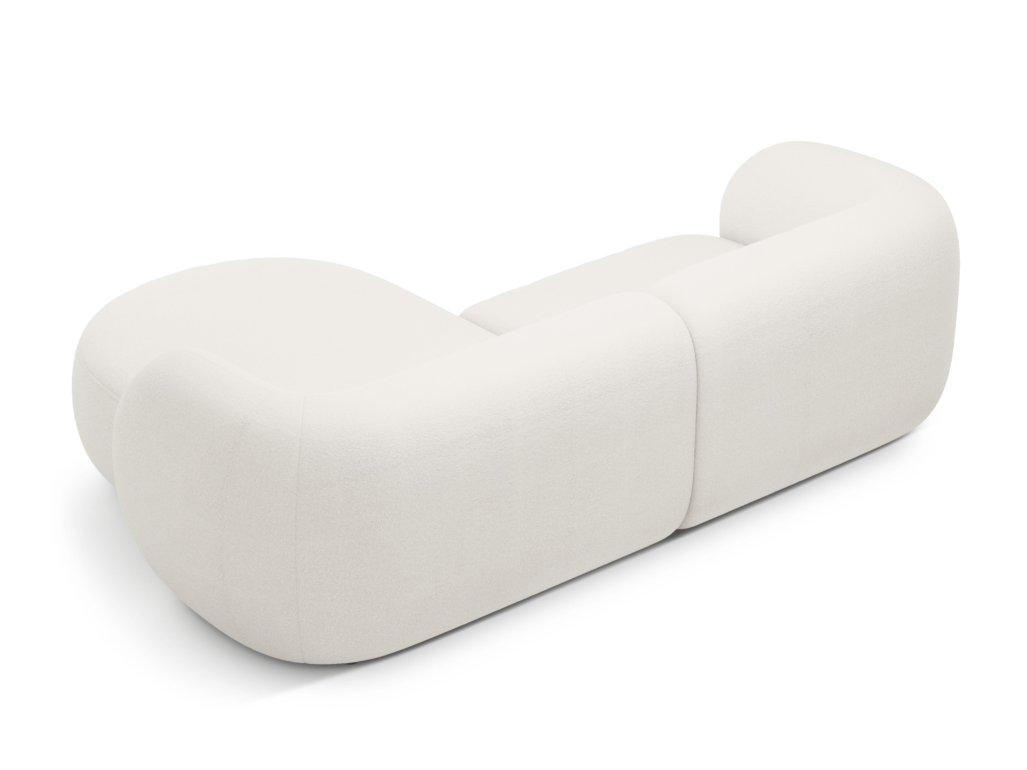 Rechtsseitige 2-Sitzer-Eckcouch KATE weiß Boucle