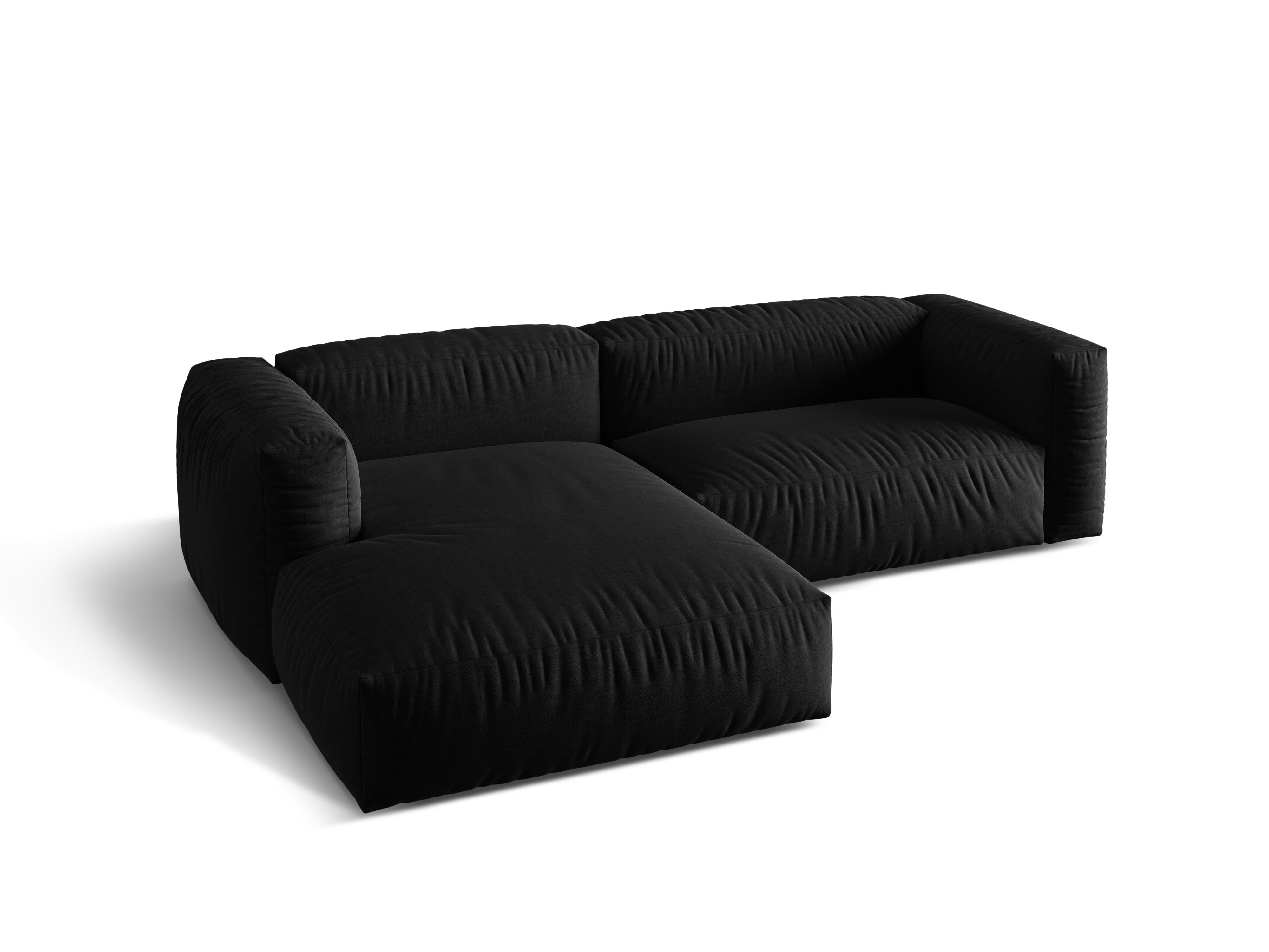 Narożnik lewostronny 2-osobowy MARTINA czarny – sofa narożna