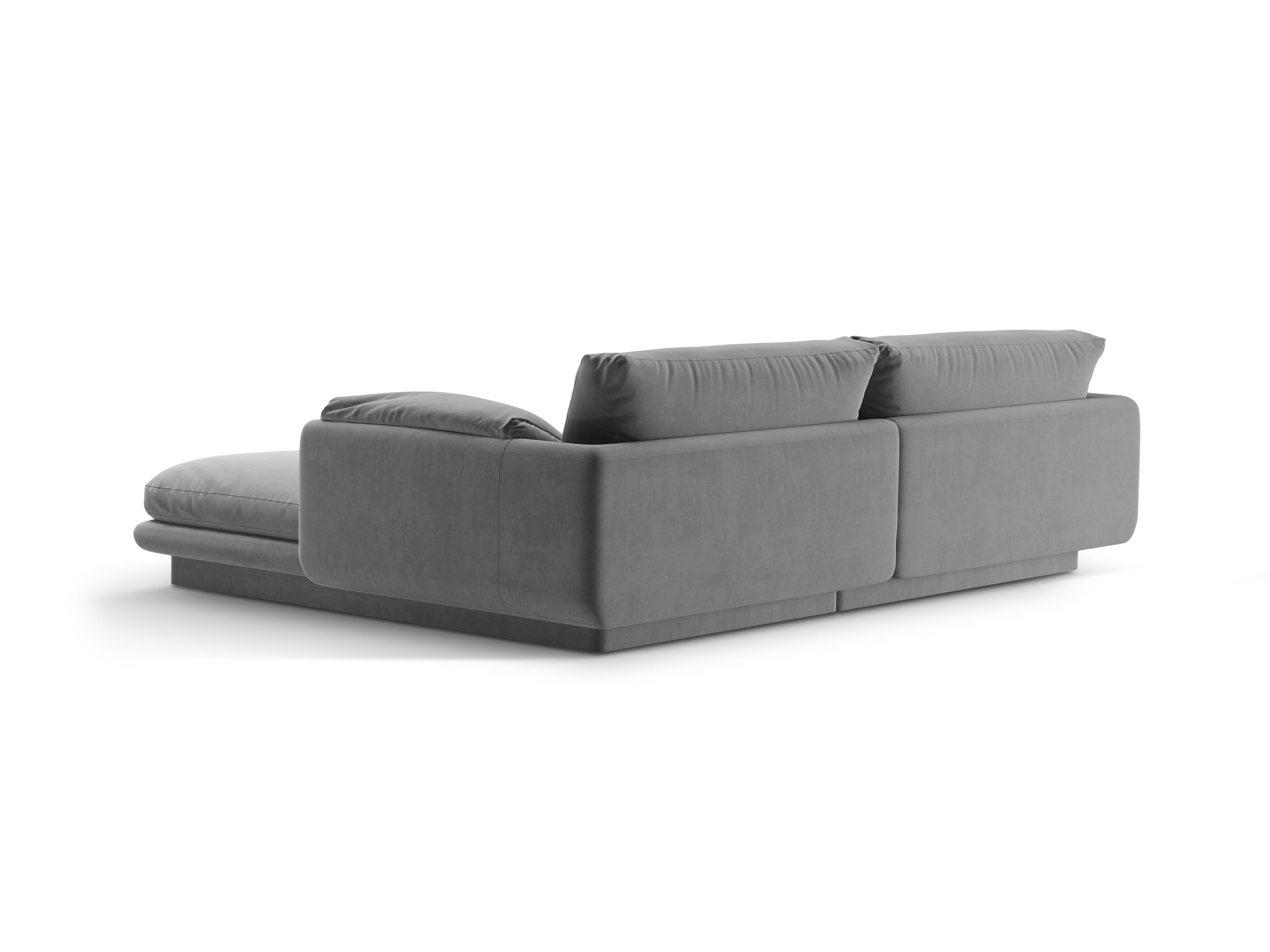 Velvet corner 3-person left-sided Torino light gray