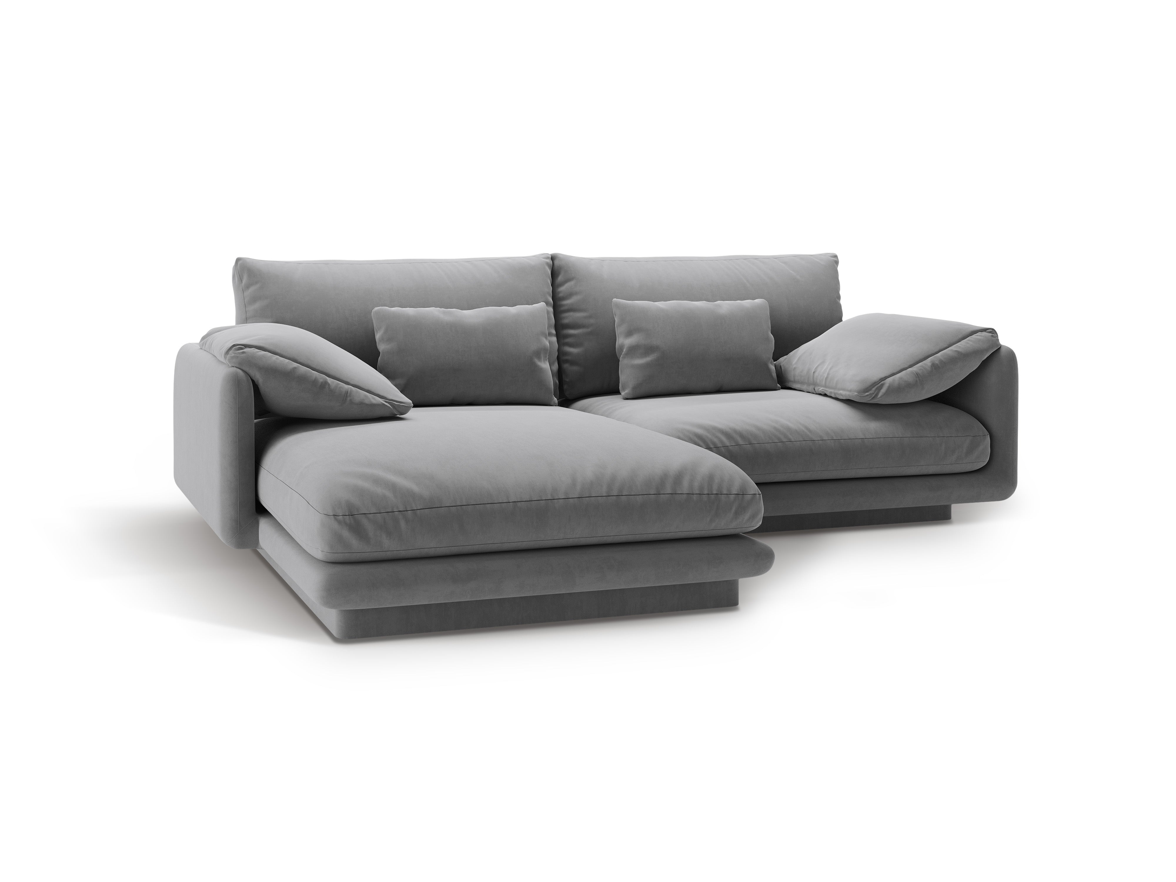 Velvet corner 3-person left-sided Torino light gray