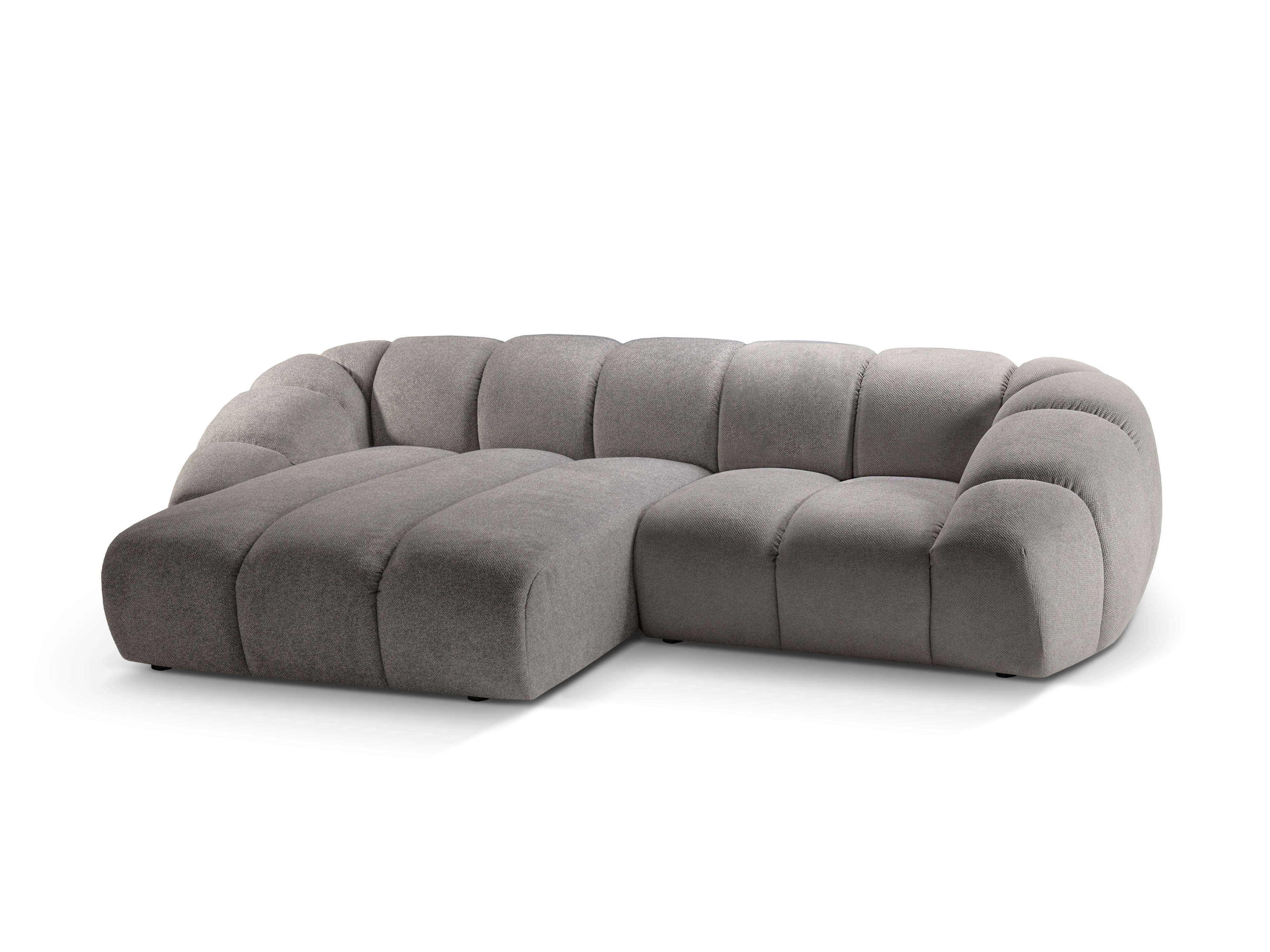 Narożnik 3-osobowy lewostronny DIANA jasnoszary szenil – sofa narożna
