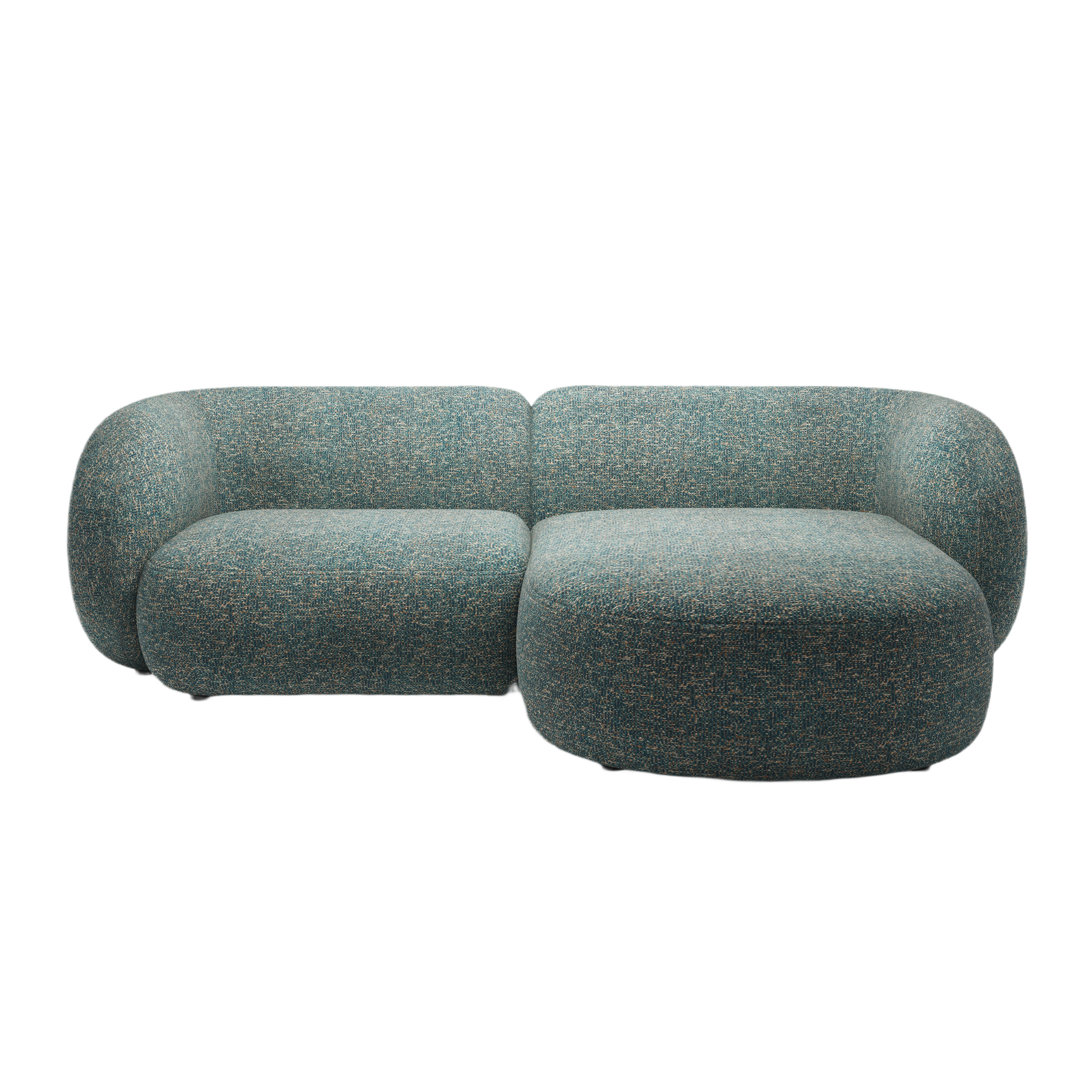 Right-facing 2-seater corner sofa KATE blue mélange